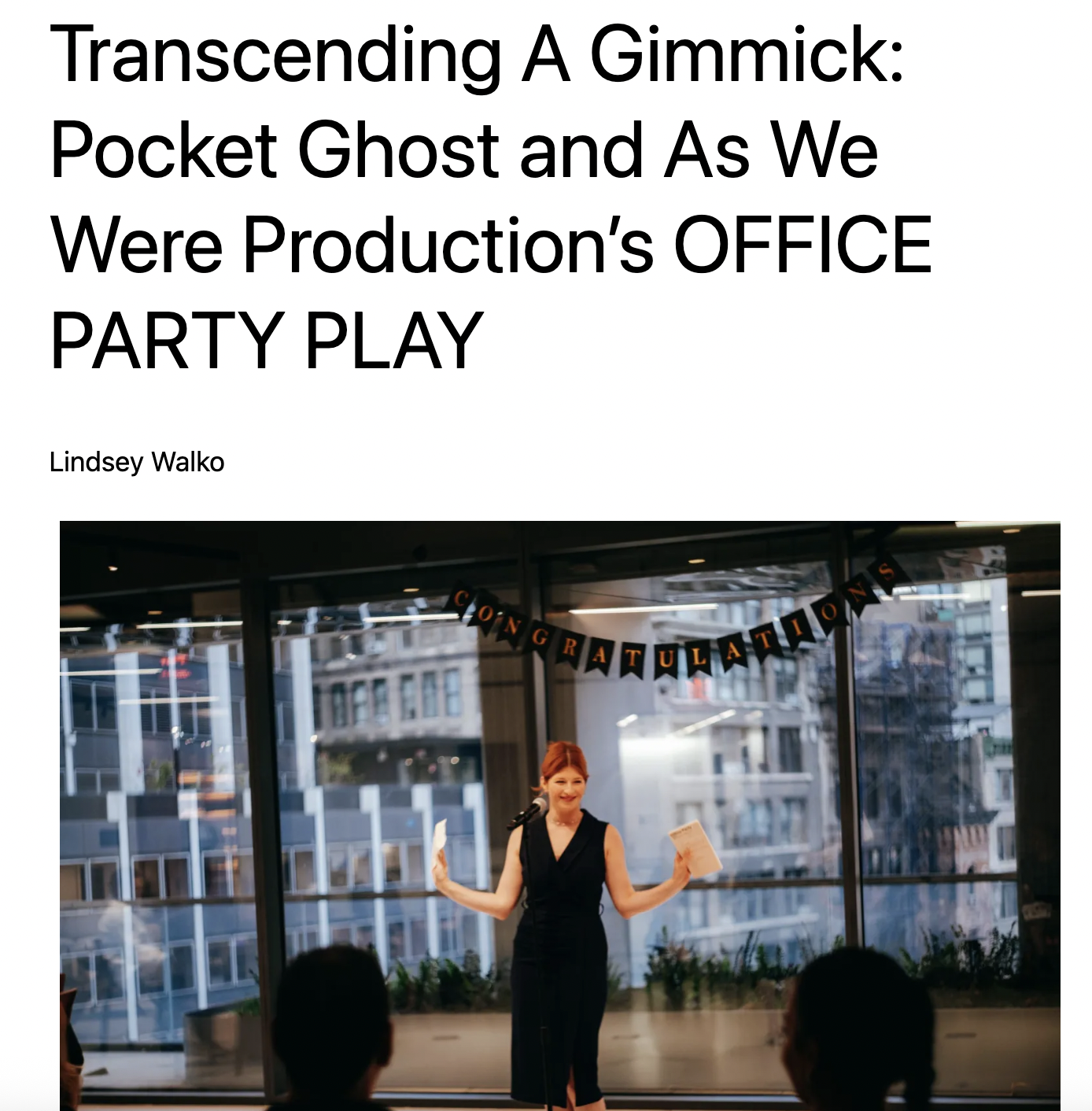 Reviewed by Culturebot (linked)