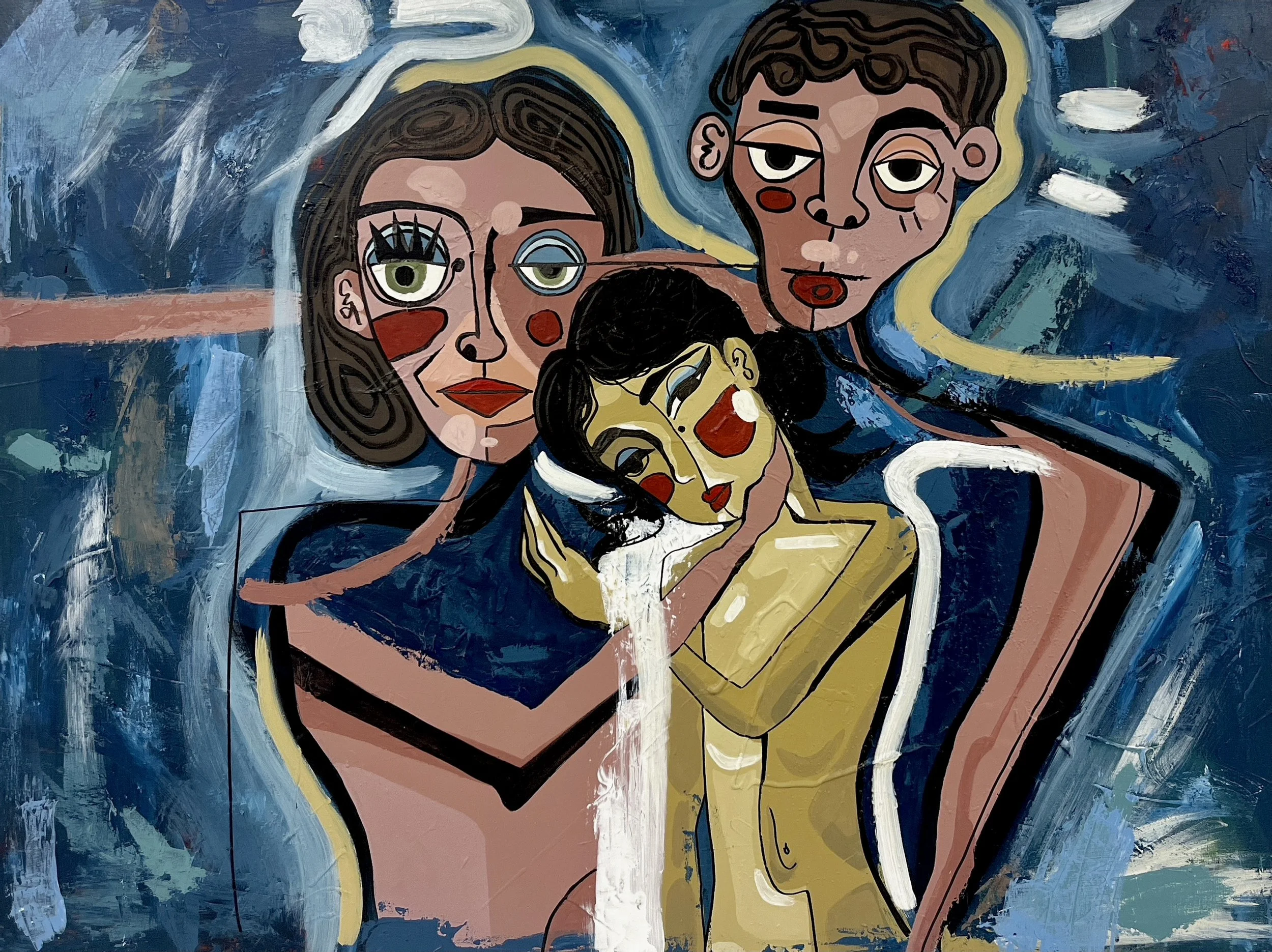 "Family Ties"  2024. Acrylic on Canvas. 35" x 40"