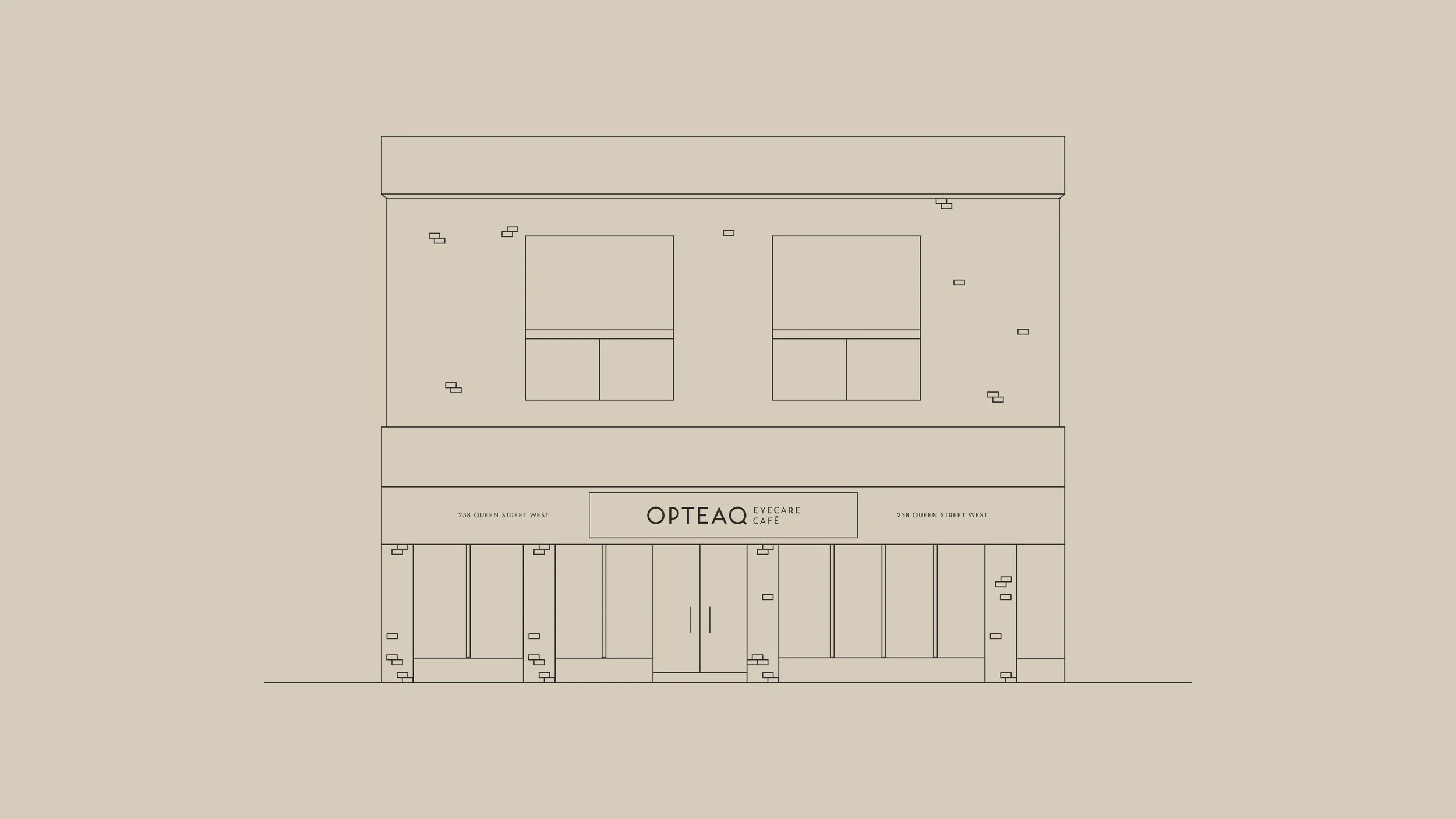 Opteaq Eyecare Cafe - Branding - Building Illustration.jpg