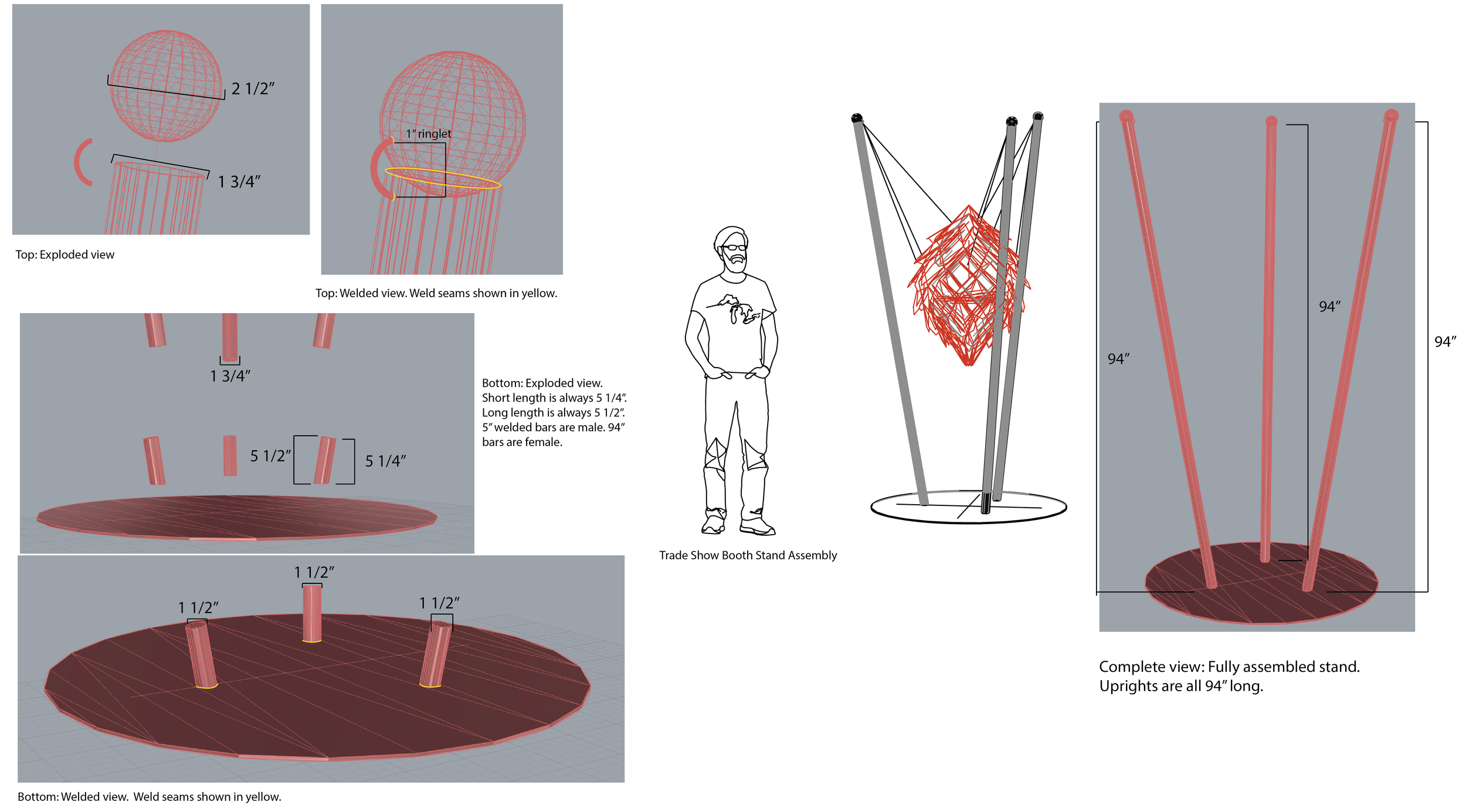 Assembly instructions for trade show booth scale model stand