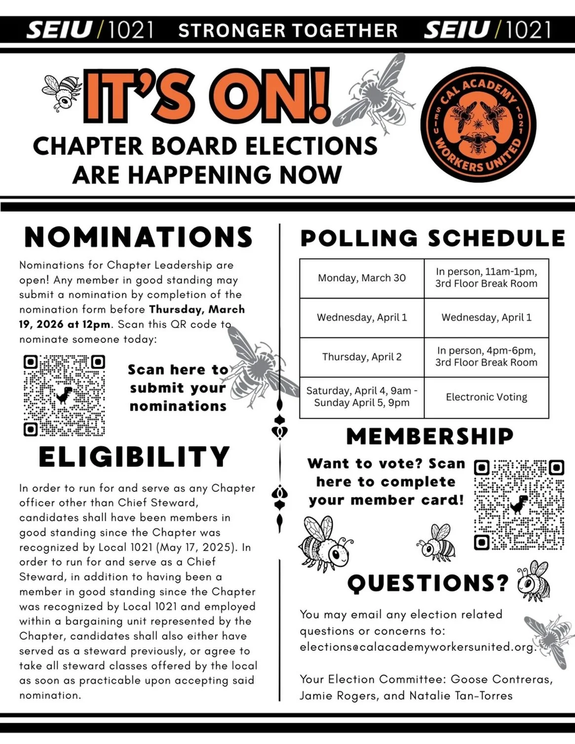 Get Ready To Vote! 🗳️🗳️🗳️

Shout out to our Election Committee for their hard work. 

#StrongerTogether