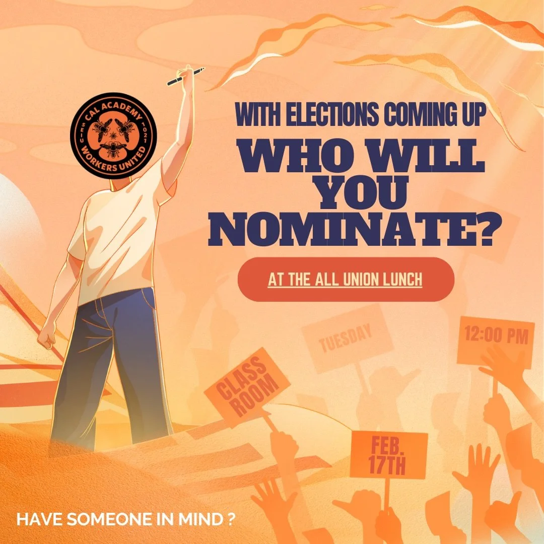 We have our Union Elections coming up! Start thinking of who you want to nominate! Nominations will begin at our upcoming all unit lunch. Here are some of the positions and titles available. 
#StrongerTogether