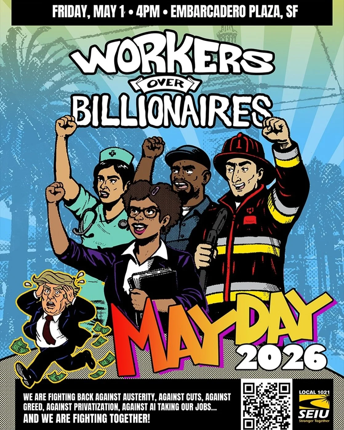 WE DON&rsquo;T NEED THE BOSSES, THE BOSSES NEED US! Let&rsquo;s get out to the Embarcadero at 4PM today to show them what worker power looks like! We&rsquo;ll march with our union siblings in @seiu1021 so be sure to wear your purple 💜