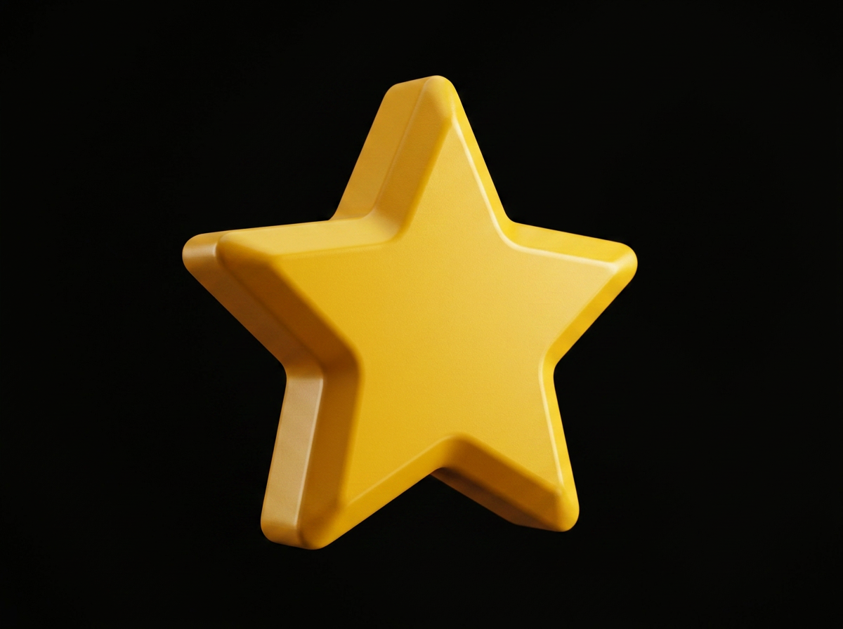 Yellow star-shaped object against a black background.