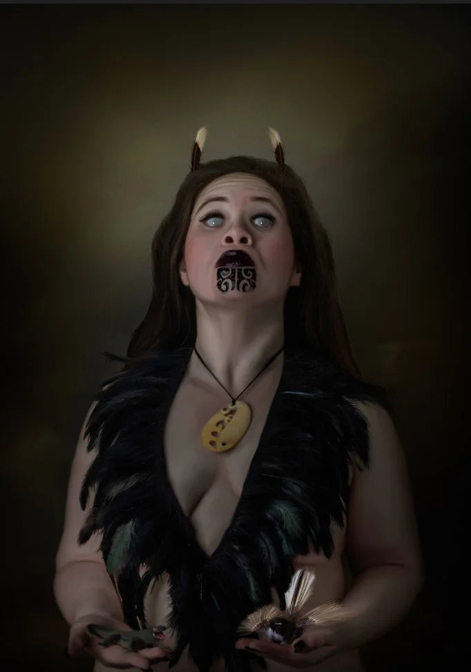 Mele Siniva Williams Hine-nui-te-pō   Archival pigment print on backlit film, LED lightbox, edition 1/1