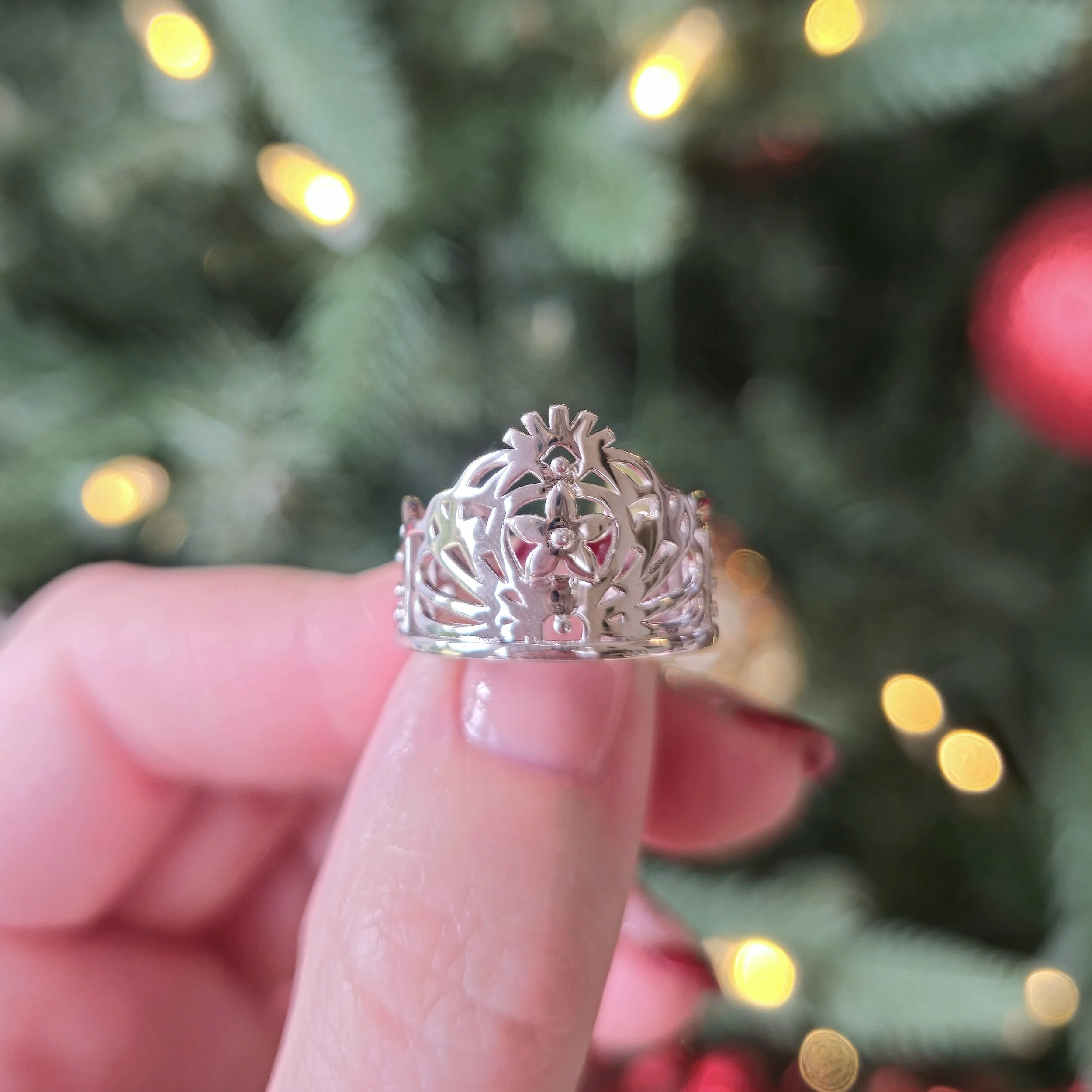 Solid Silver Miss Teen USA Crown Ring