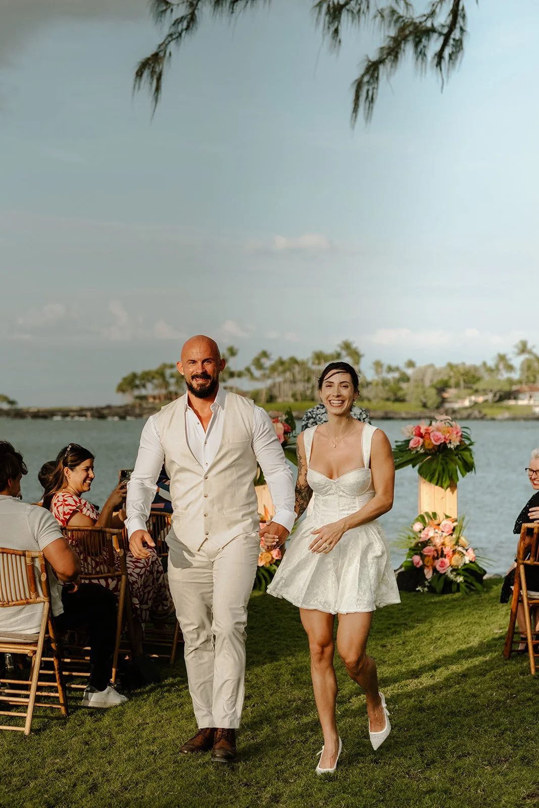 Bride & Groom after the Wedding Ceremony in hawaii