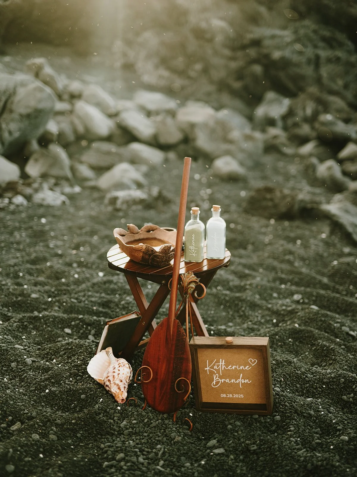 Black sand beach elopement on the Big Island of Hawaii