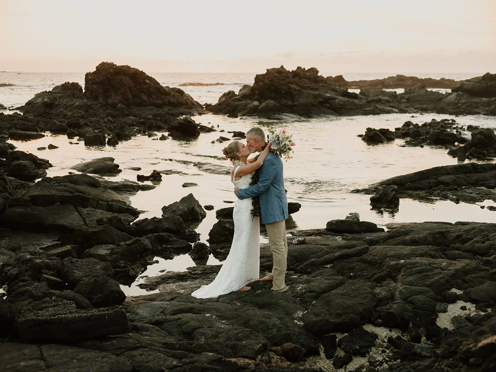 Intimate beach wedding ceremony on the Big Island Hawaii”