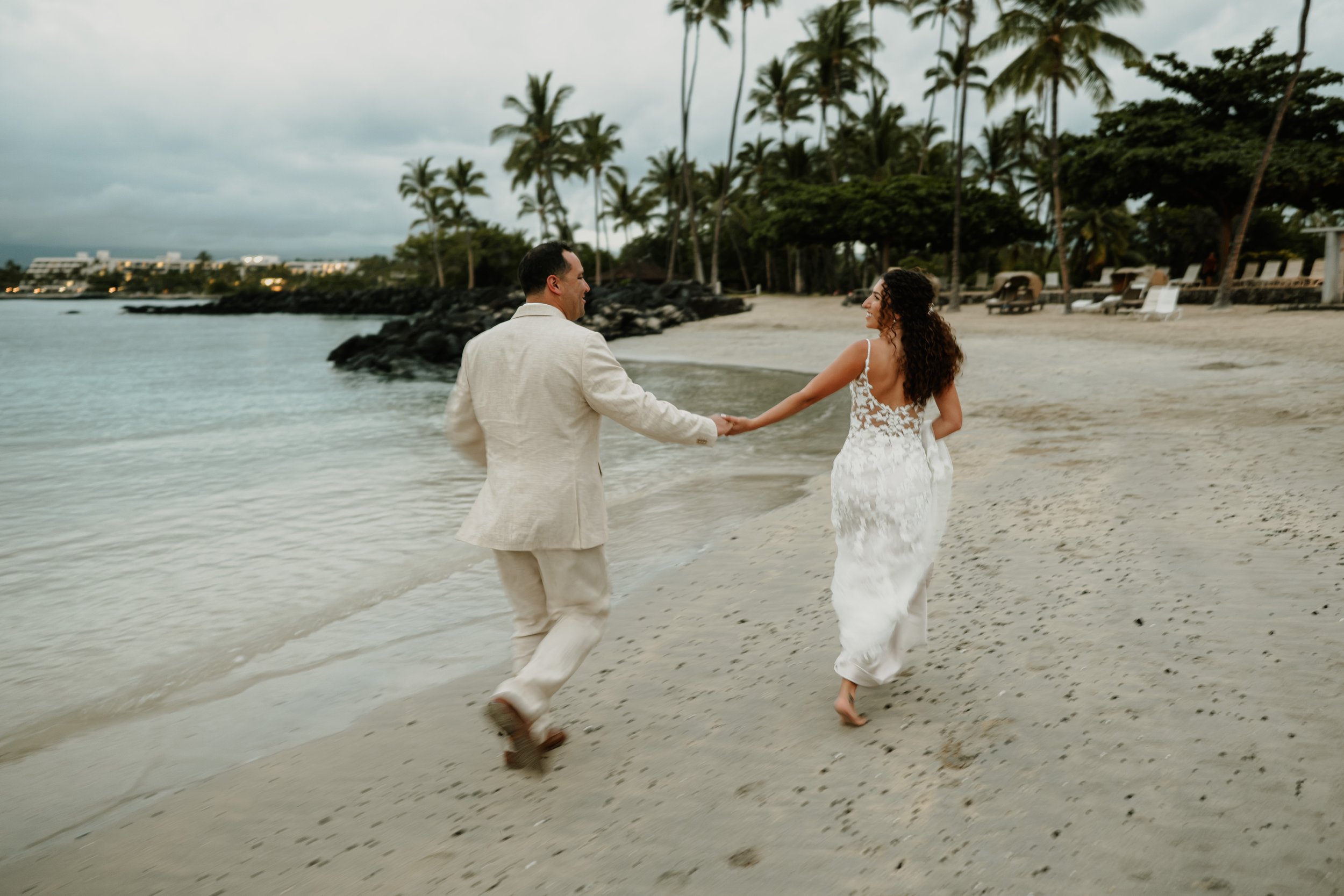 Sunset photos from an intimate Big Island elopement at Big Island Beach