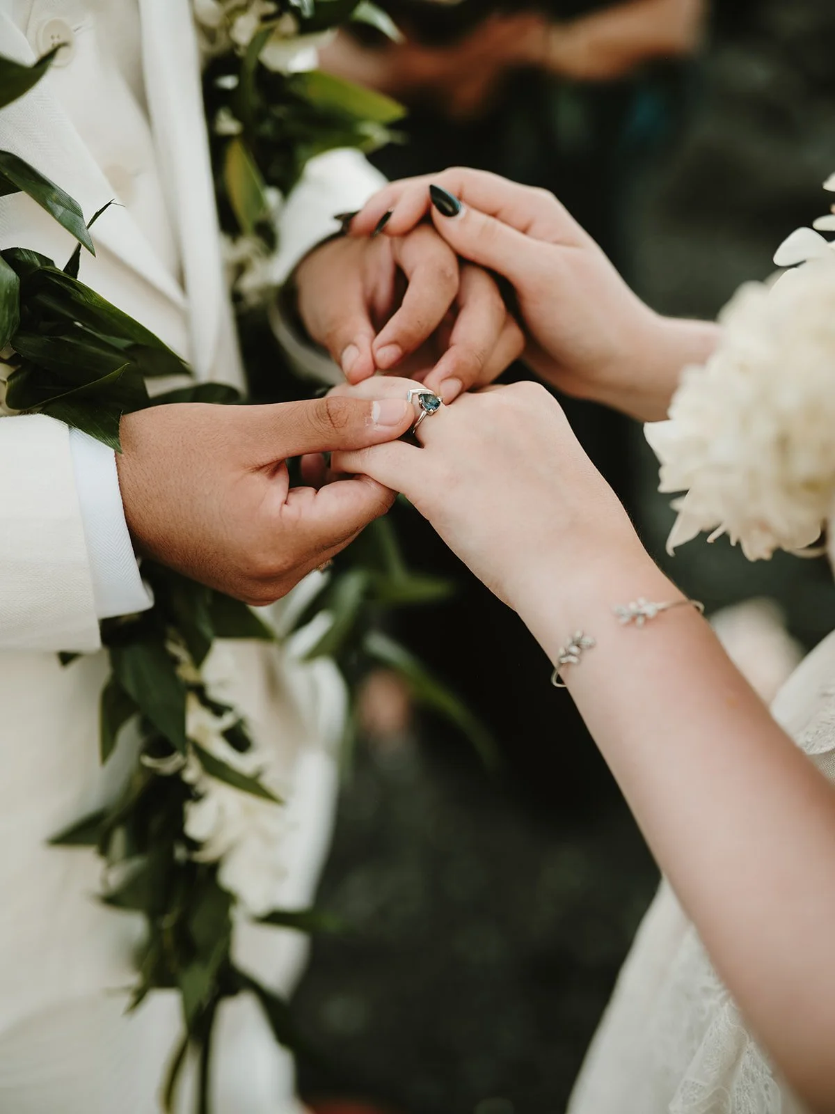 Kona Hawaii elopement with ocean views and black sand