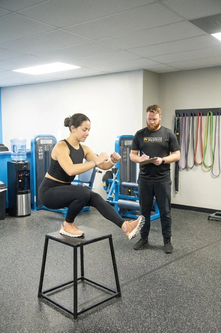 Athlete undergoing movement assessment at a sports performance clinic in Bristol