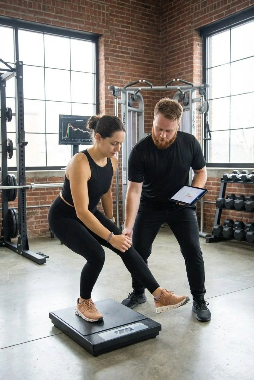 Patient working with a provider at a performance physical therapy clinic in Bristol