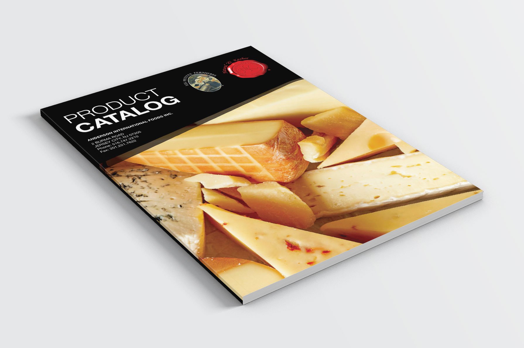 Natural and Kosher Anderson International Foods Inc. Kosher Certified Cheeses. Designed their product catalog using InDesign. Displaying product photography of each different cheeses, and types.