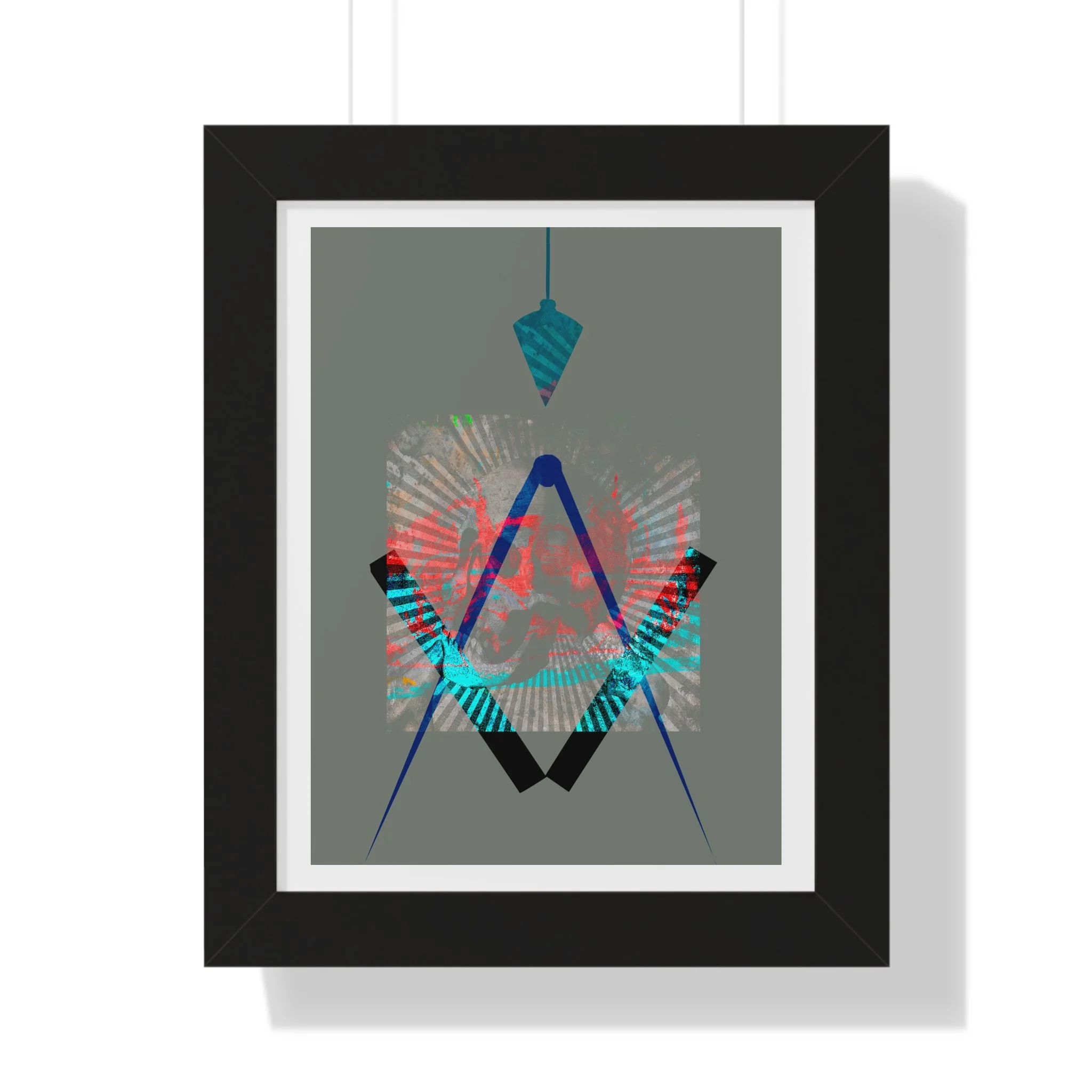A contemporary geometric mixed media digital art print exploring structure, alignment, and emotional presence through bold form and layered color.