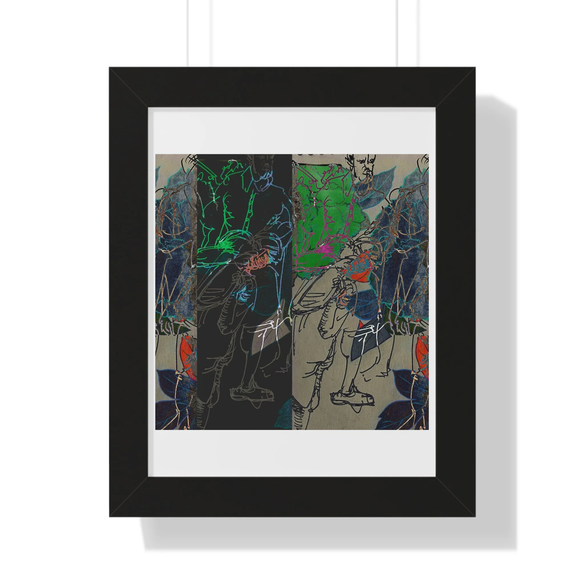 A layered contemporary mixed media digital art print - Figurative Abstract Art.