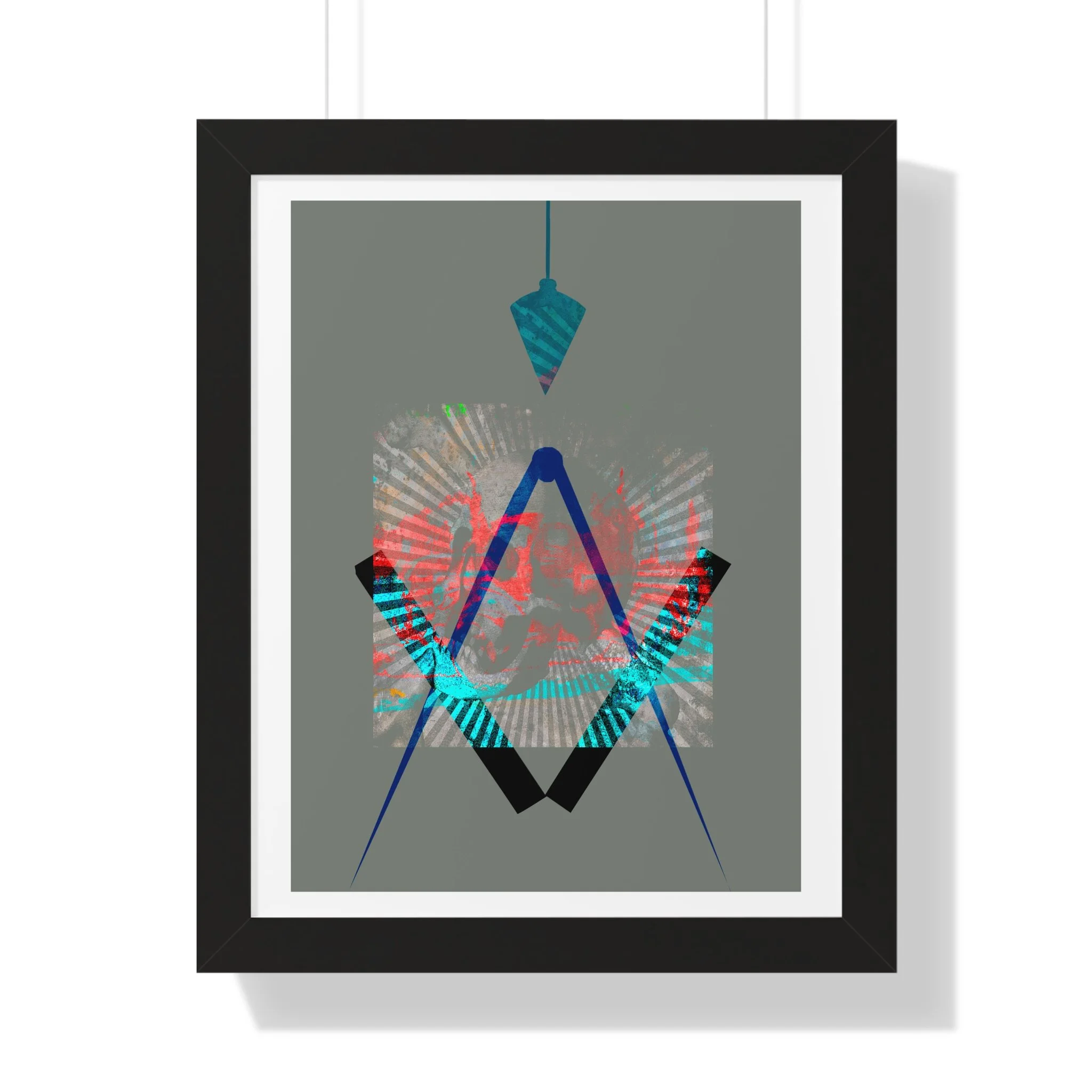 A contemporary geometric mixed media digital art print exploring structure, alignment, and emotional presence through bold form and layered color.