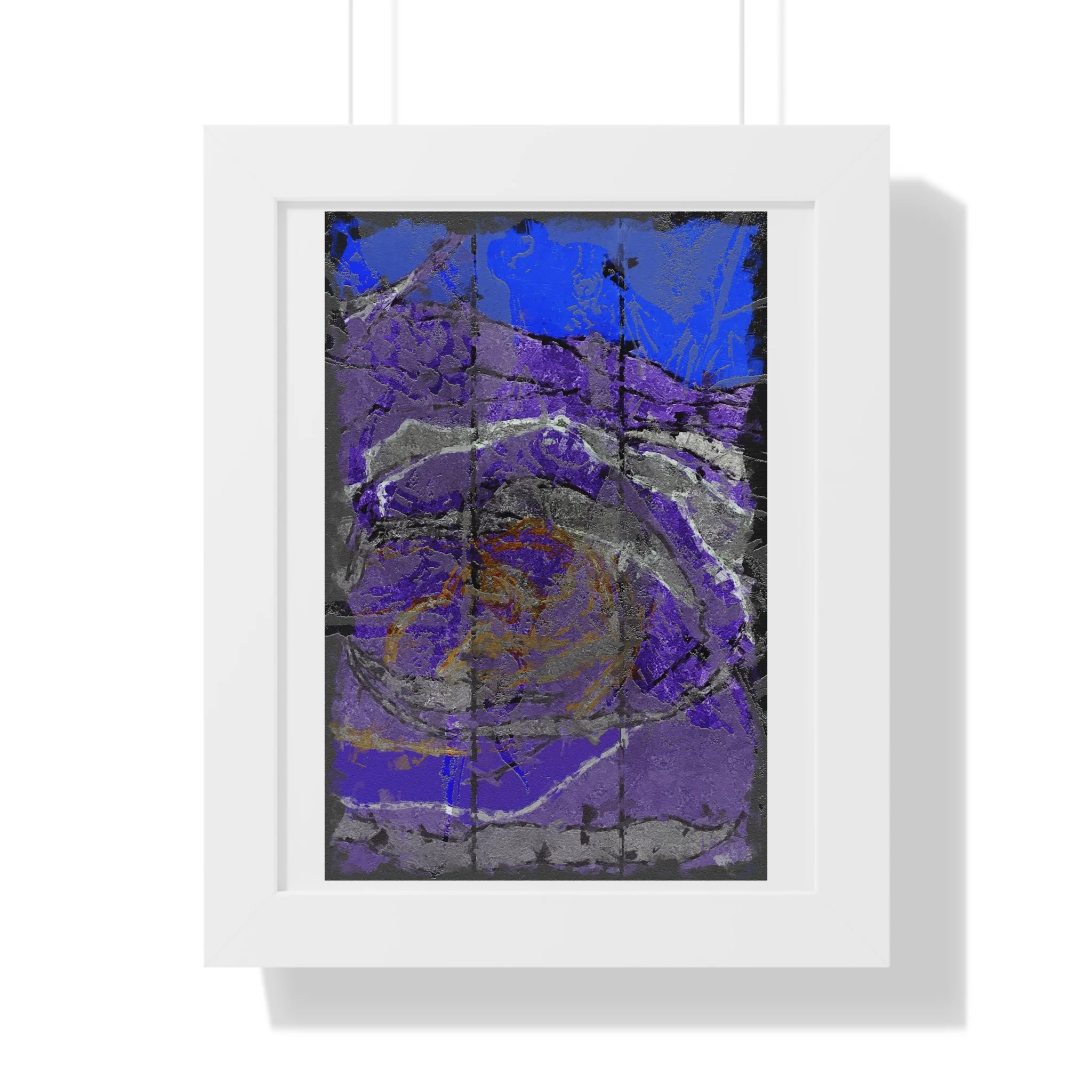 blue violet textured modern abstract mixed media digital art print