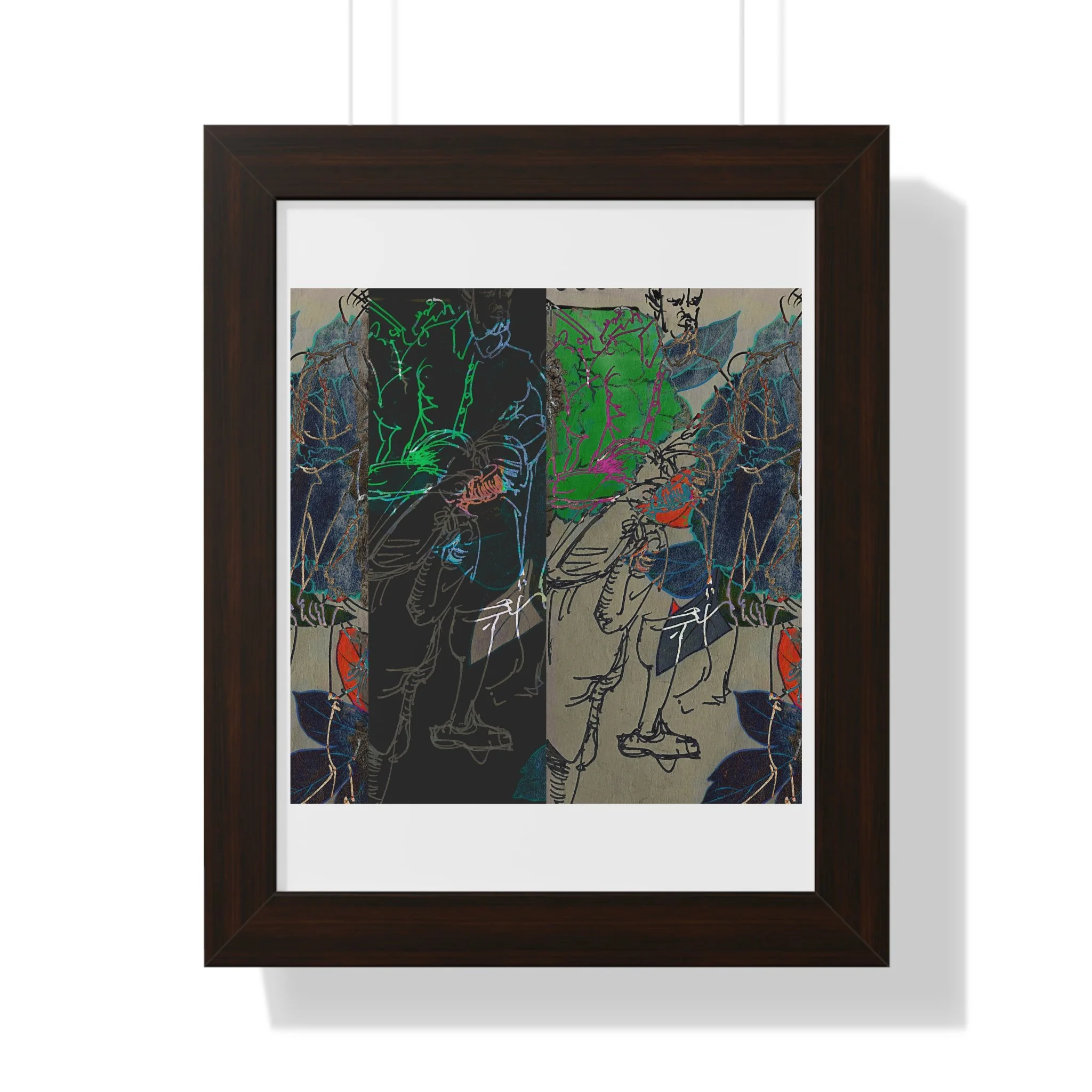 A layered contemporary mixed media digital art print - Figurative Abstract Art.