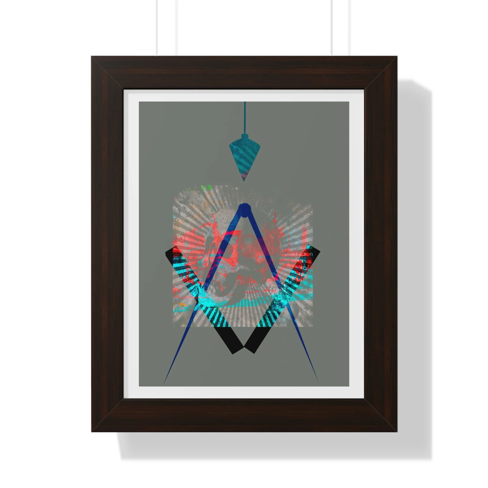 A contemporary geometric mixed media digital art print exploring structure, alignment, and emotional presence through bold form and layered color.