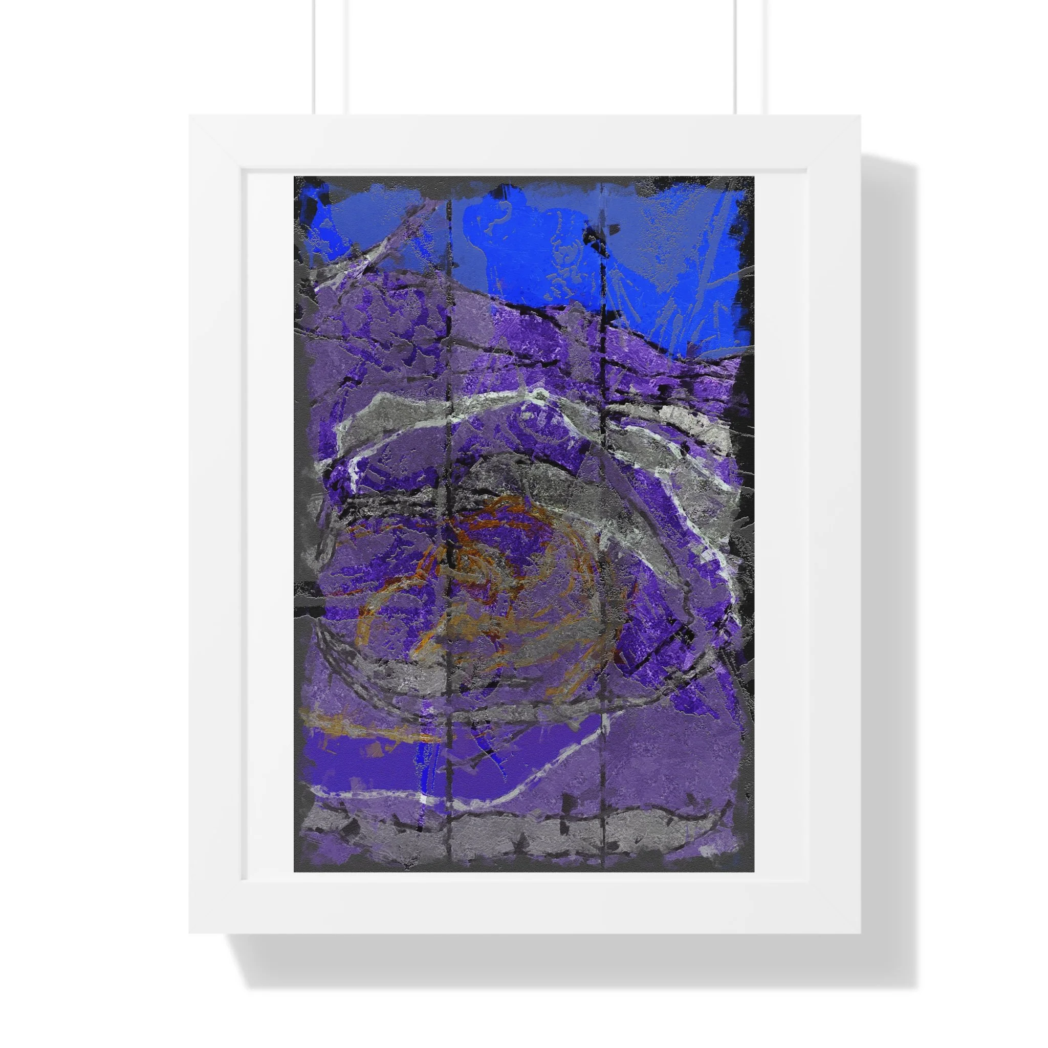 blue violet textured modern abstract mixed media digital art print