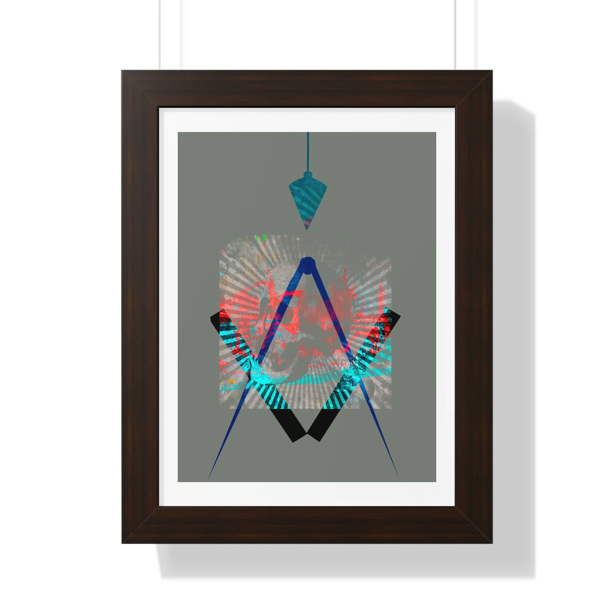 A contemporary geometric mixed media digital art print exploring structure, alignment, and emotional presence through bold form and layered color.
