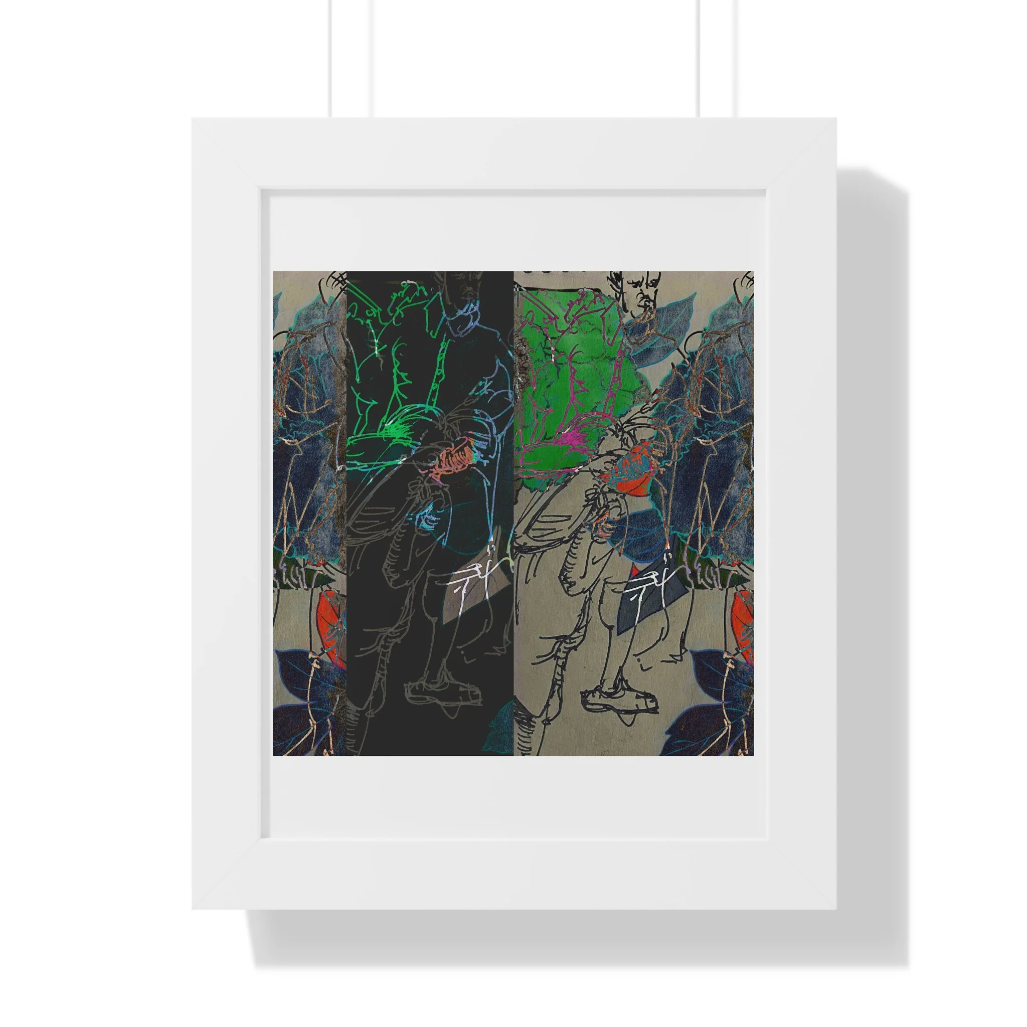 A layered contemporary mixed media digital art print - Figurative Abstract Art.