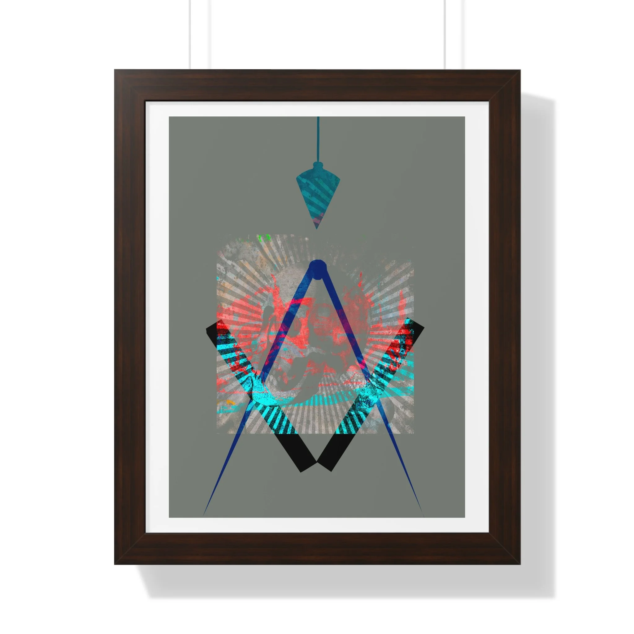 A contemporary geometric mixed media digital art print exploring structure, alignment, and emotional presence through bold form and layered color.