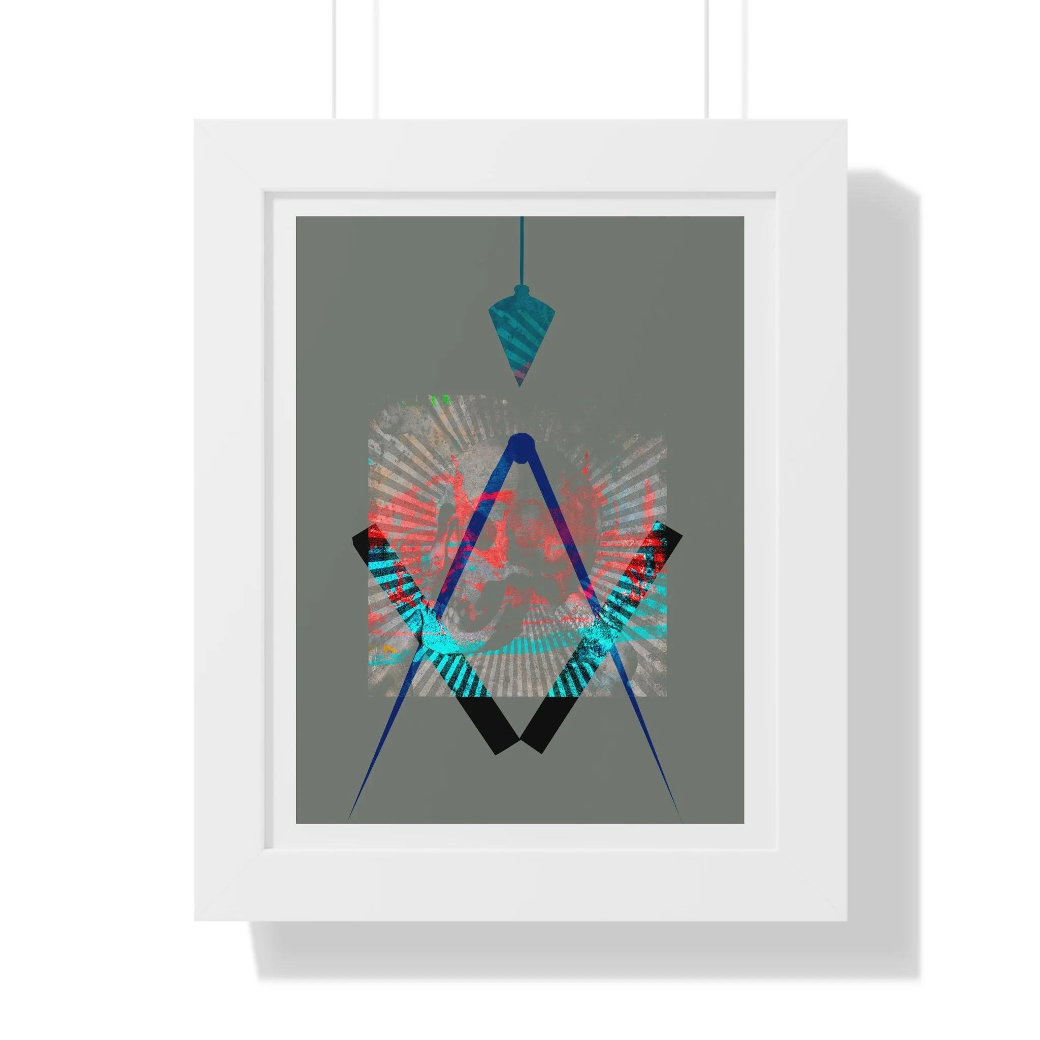 A contemporary geometric mixed media digital art print exploring structure, alignment, and emotional presence through bold form and layered color.