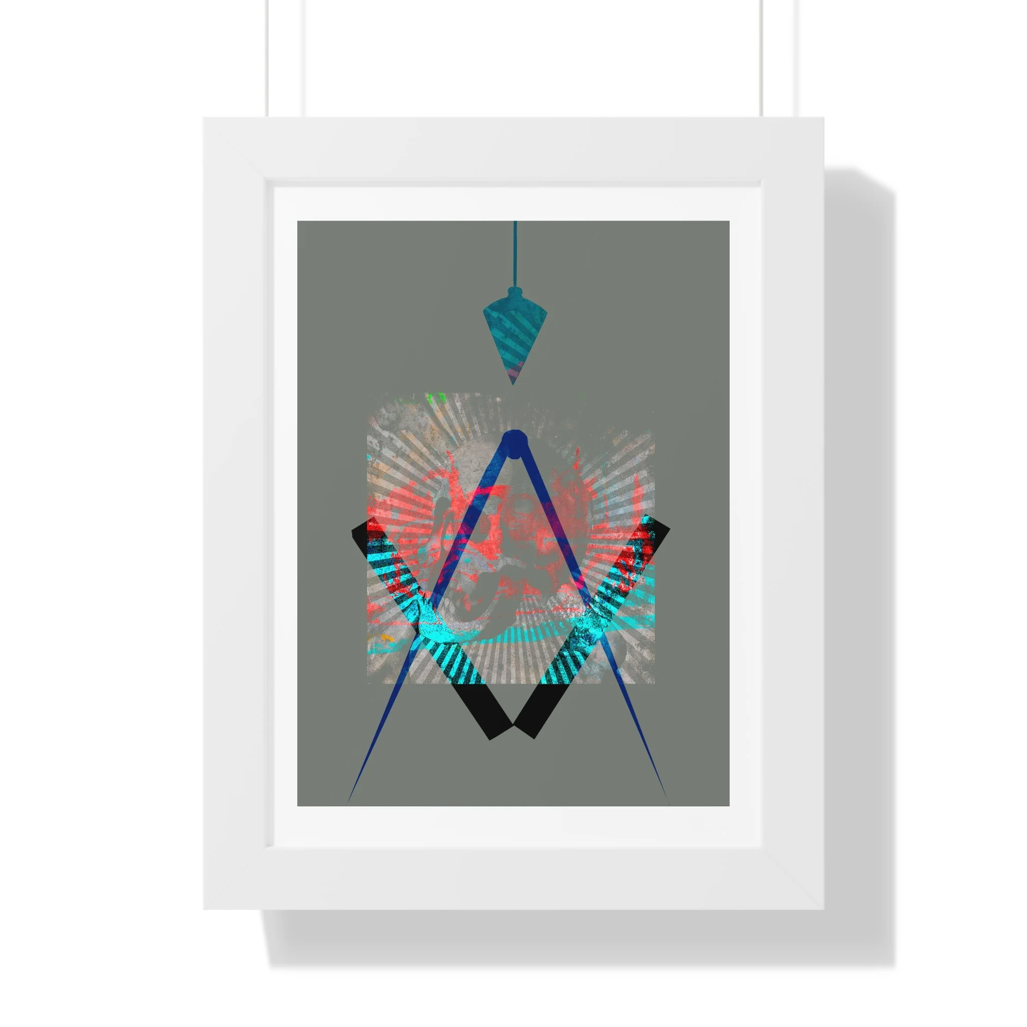 A contemporary geometric mixed media digital art print exploring structure, alignment, and emotional presence through bold form and layered color.