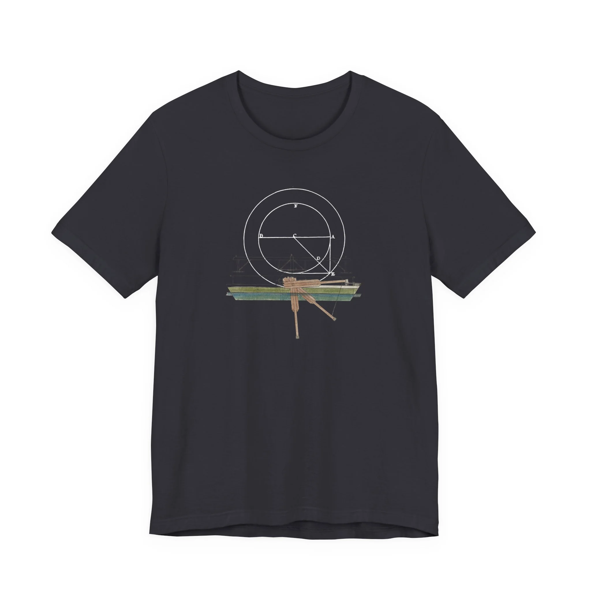 geometric blueprint dark grey t-shirt