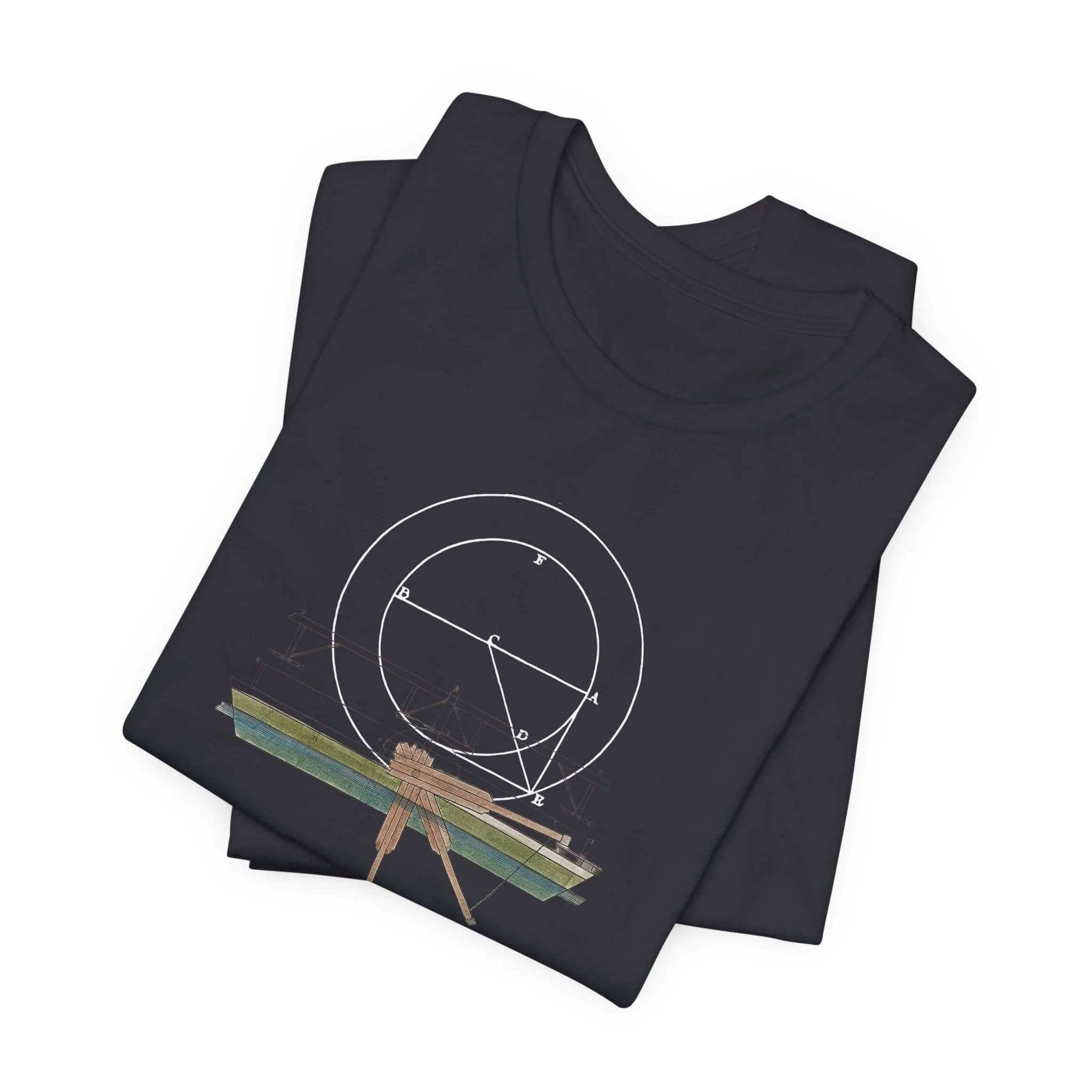 geometric blueprint dark grey t-shirt