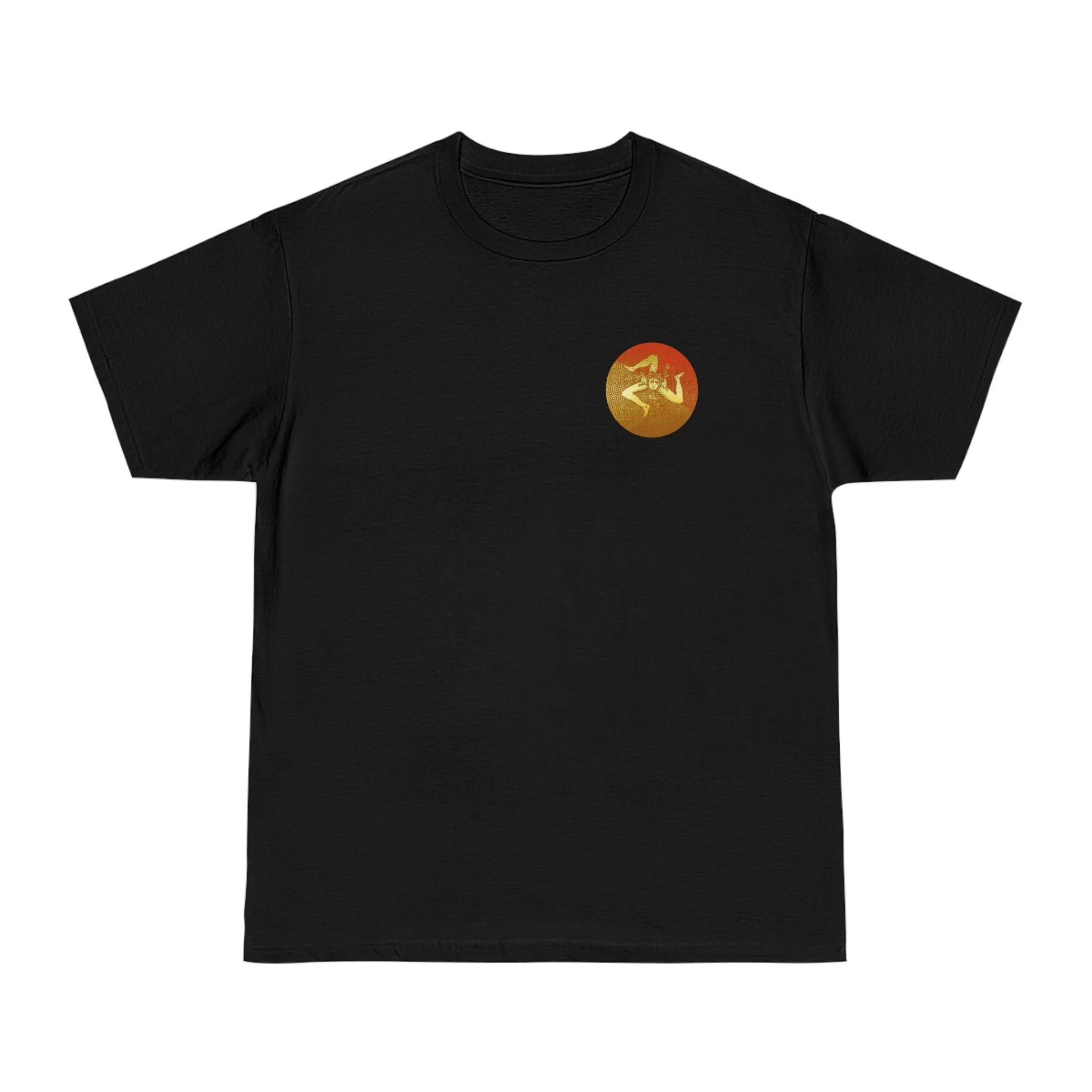 Minimalist, premium left-chest emblem black t-shirt