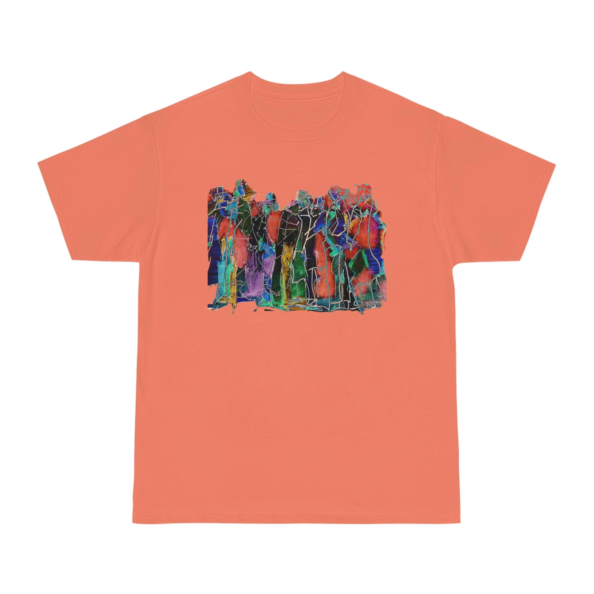 multicolor abstract terracota t-shirt