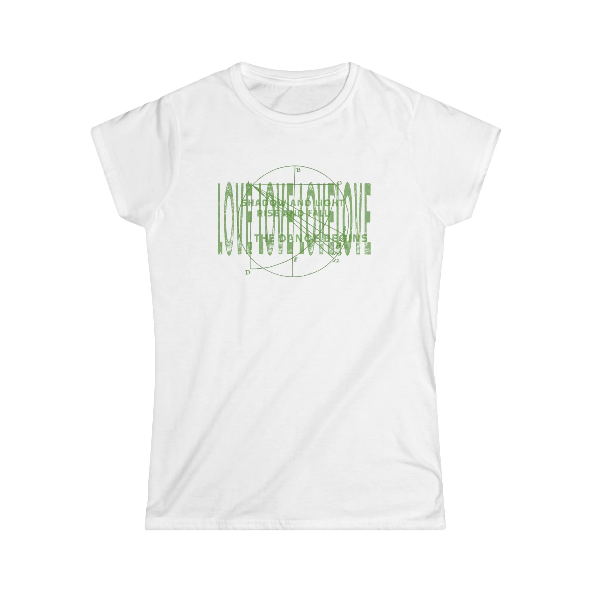 Graphic motion typography t-shirt design on white tee