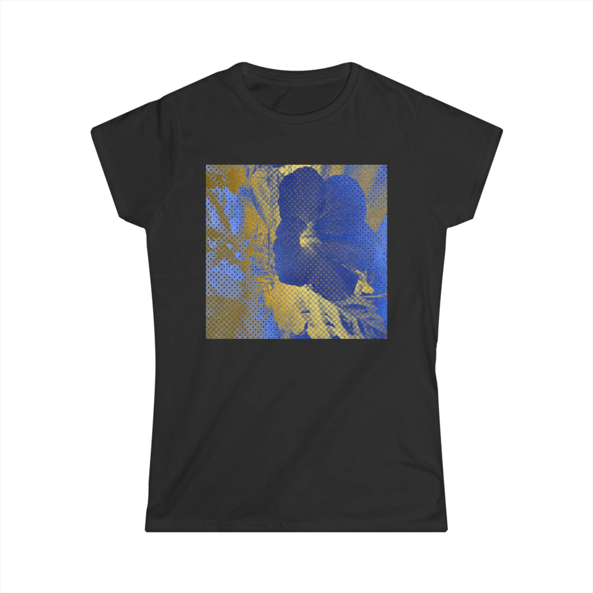 Botanical (hibiscus flower) inspired black t-shirt