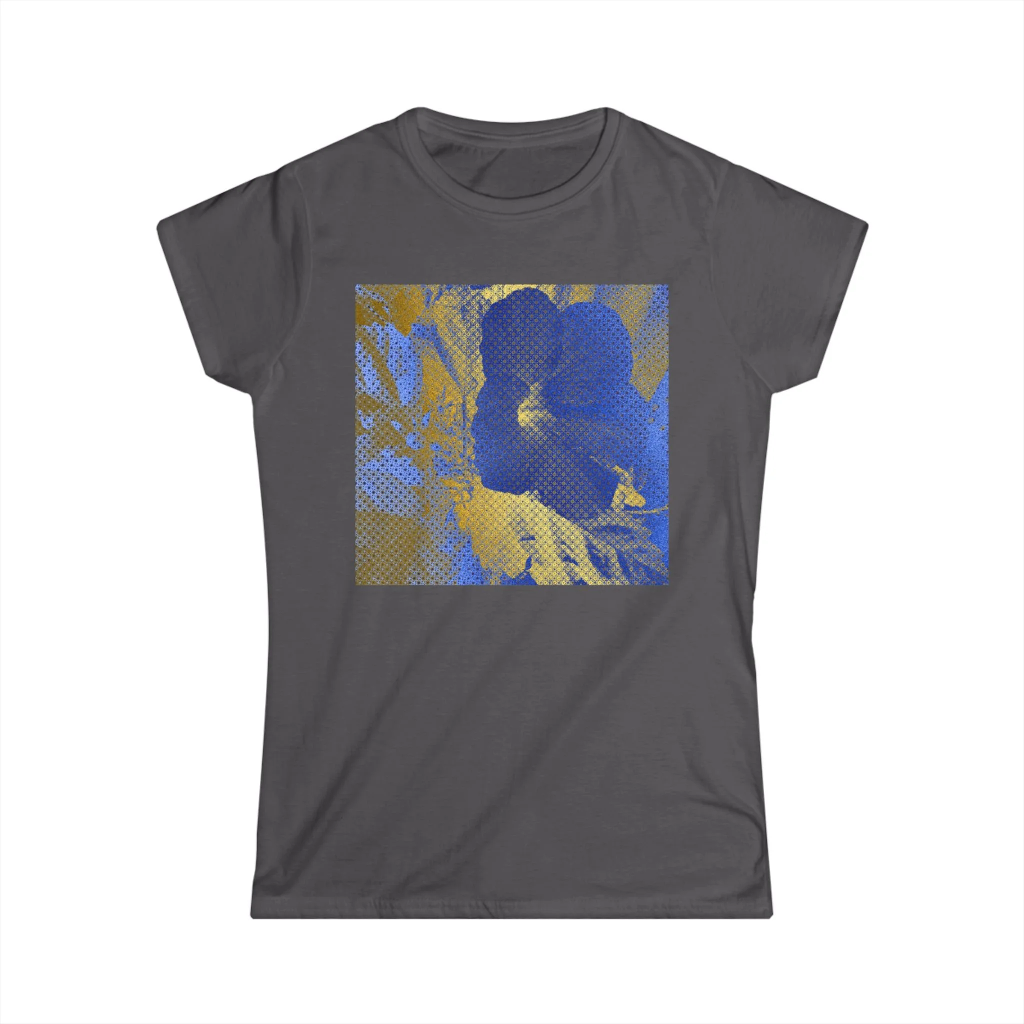 Botanical (hibiscus flower) inspired charcoal t-shirt