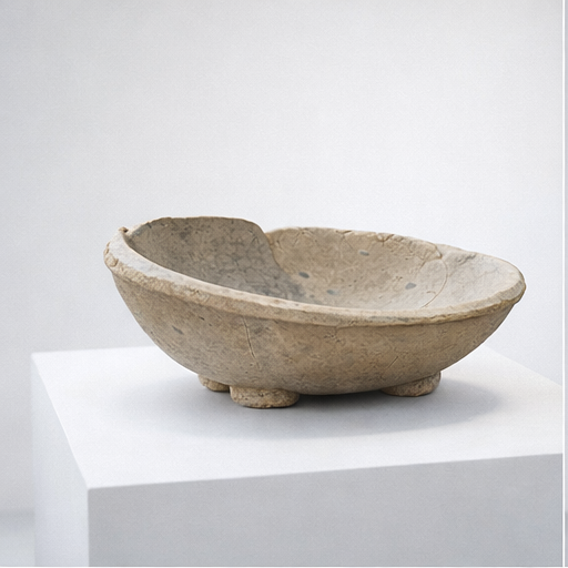 Yakishime Unglazed Stoneware Large Bowl | Wabi-Sabi Ceramic Art