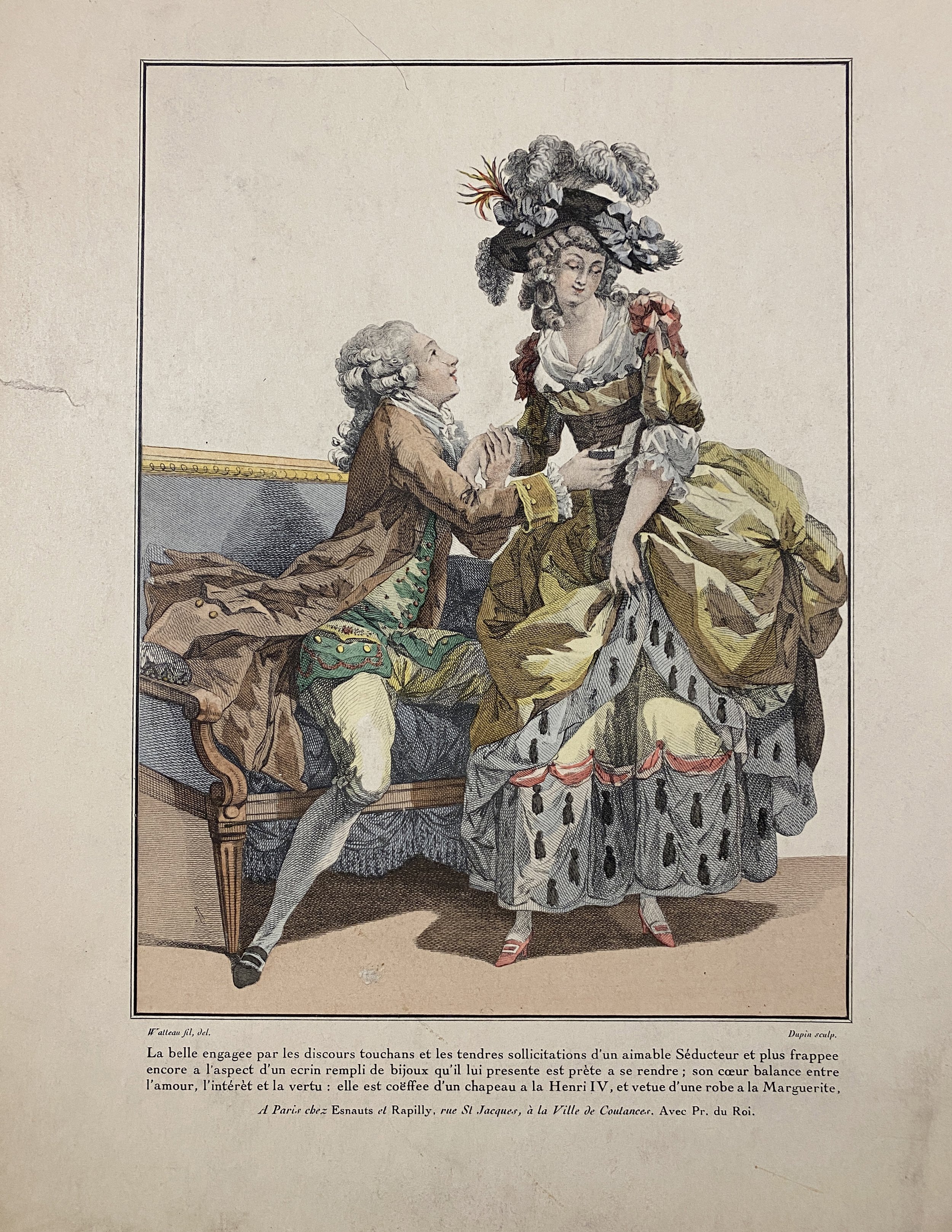 Watteau La Belle Engages, print by Dupin sculp