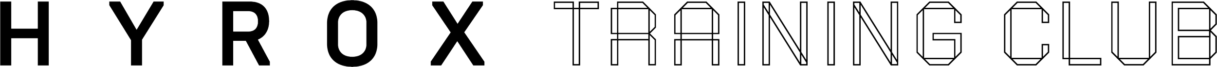 Text that reads 'H Y R O X T R A I N I N G C E' in black outlined font on a white background.