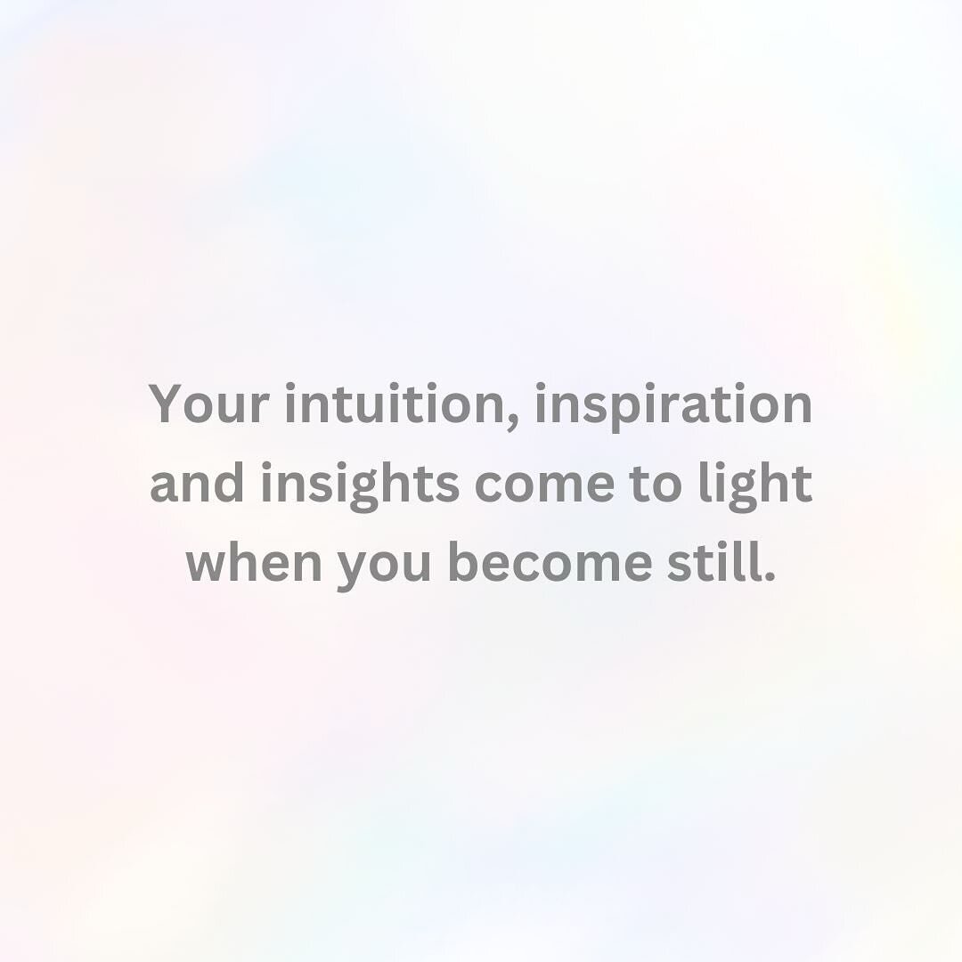 In stillness inspiration, intuition &amp; insights are accessed. Making space in my day for stillness/meditation is a no brainer for this exact reason.

So, I have question for you&hellip;
Do you want to access your inspiration, intuition &amp; insig