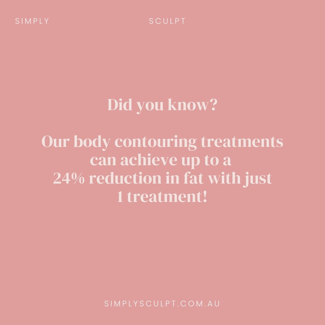 ❓️Did you know.... ⁠
⁠
Our body contouring treatments can help patients experience a 24% reduction in fat with #truSculpt at Simply Sculpt! ⁠
⁠
Wondering how this is possible? Step into our salon and let us show you. 💆🏼⁠
⁠
Book a Complimentary Cons