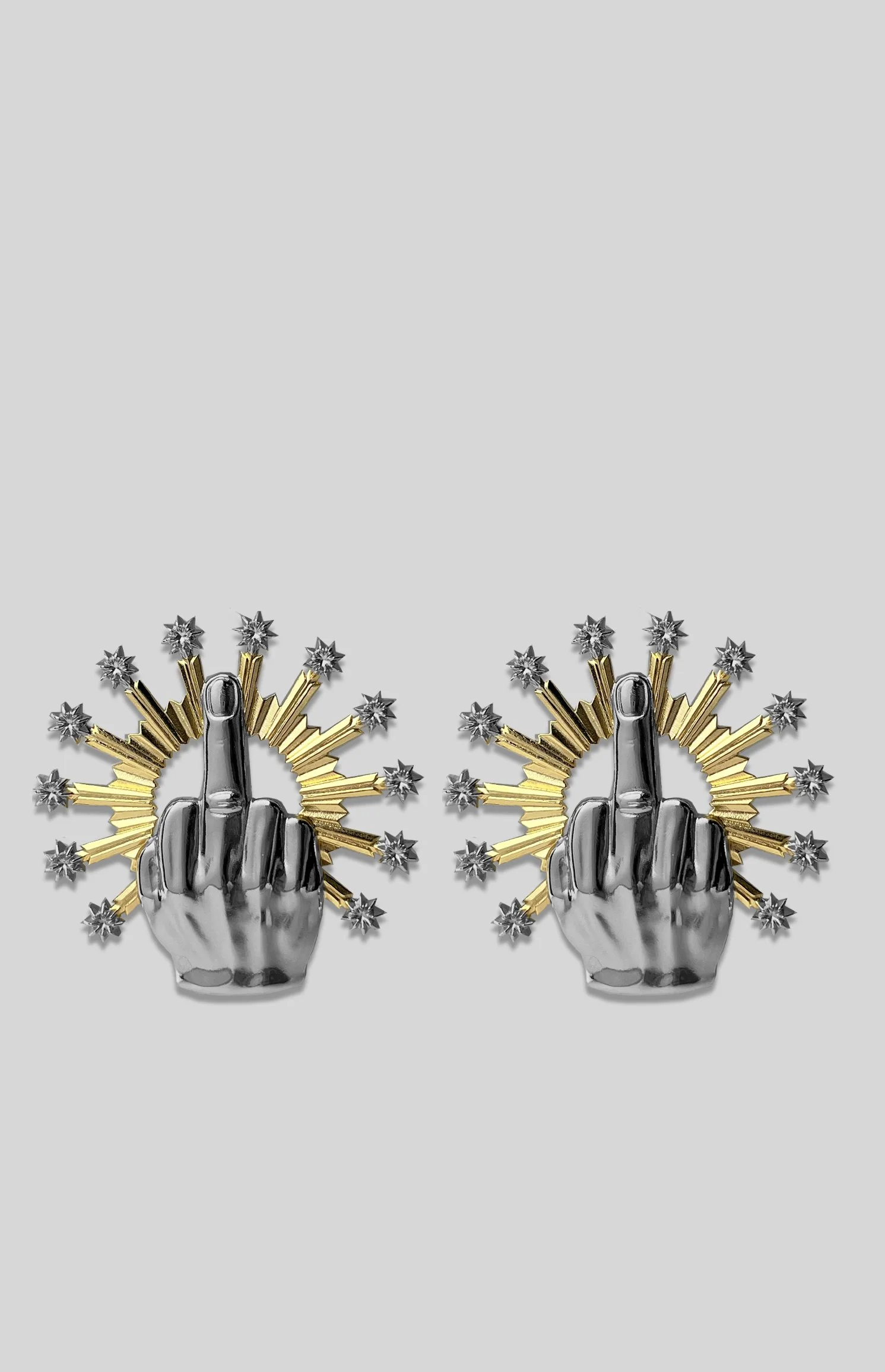 IRREVERENCE  PENDIENTES ORO /RODIO