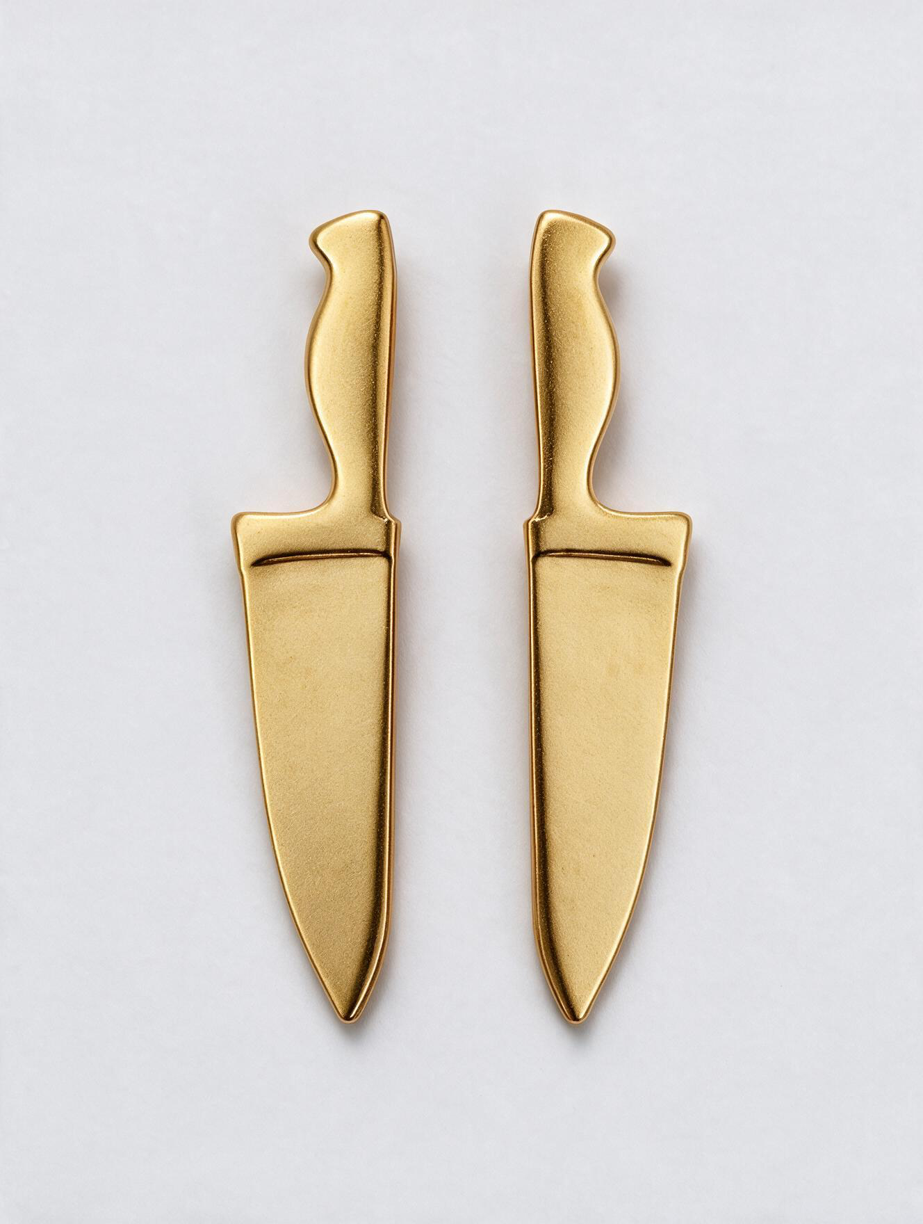 CUCHILLO  PENDIENTES ORO