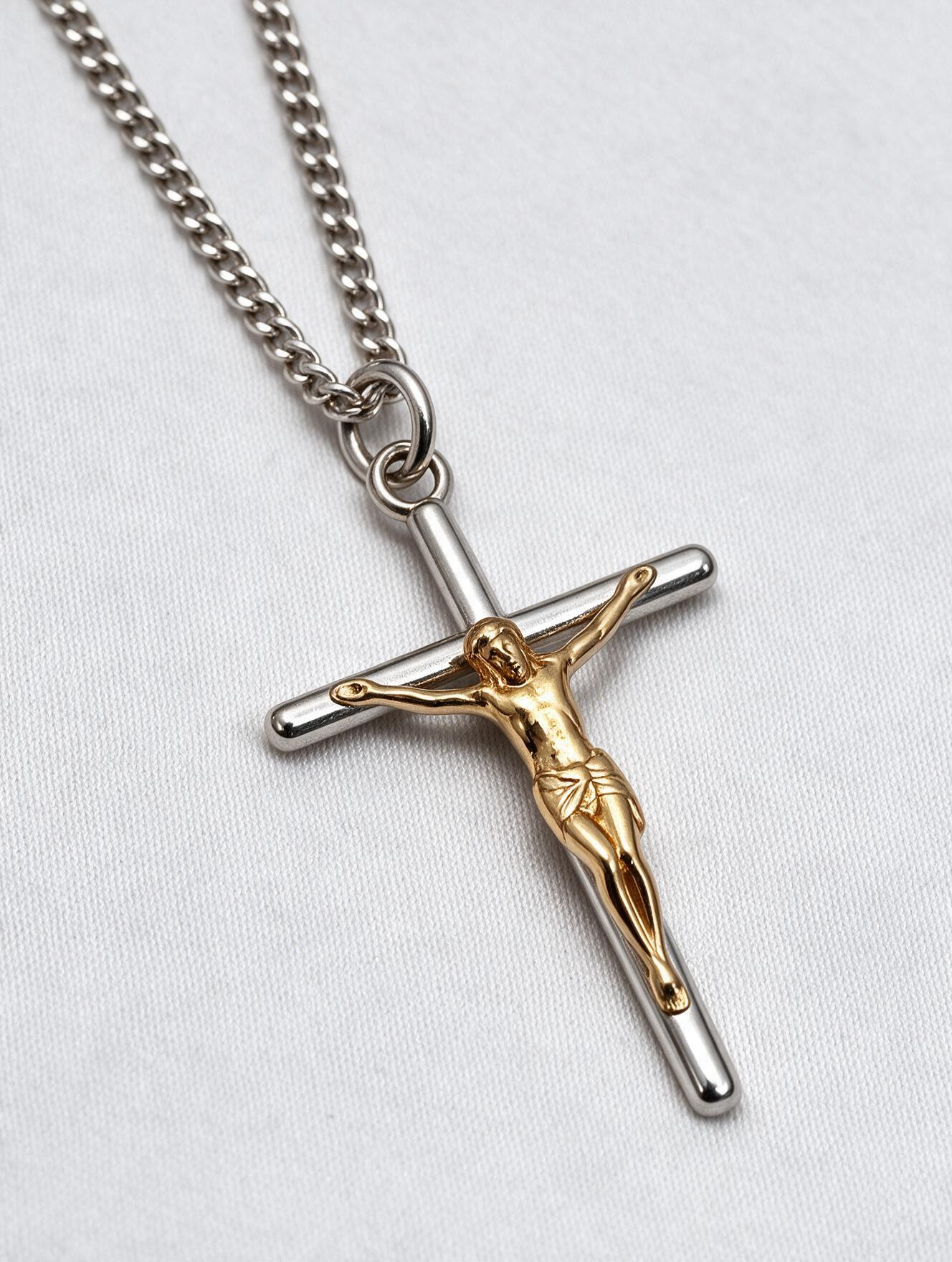 CRUX COLGANTE RODIO / ORO