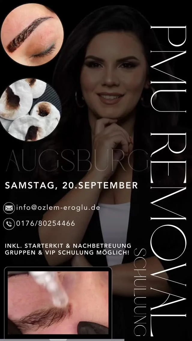 ‼️REMOVAL SCHULUNG NEUER TERMIN ‼️LIVE SCHULUNG
📅 Schulung für Removal Behandlung – 20.Septeber in Augsburg
📍 Ort: Augsburg | Neusäß
🔍 Expertenwissen für Deine Beauty-Karriere!
Möchtest Du Deine Skills im Berei