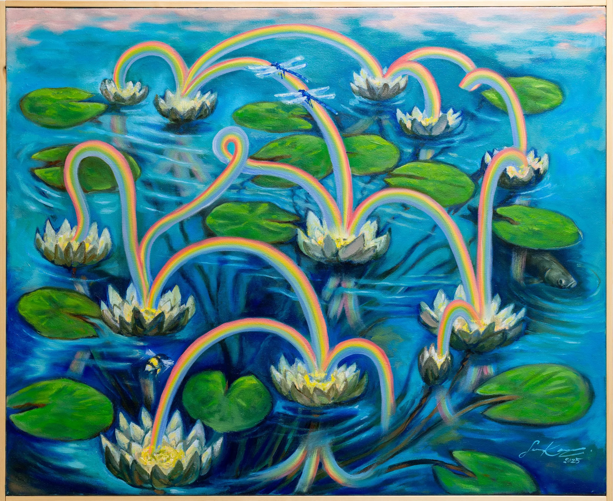 Over the Rainbow, 2025. Acrylic and oil on cotton - 73 x 90 x 2 cm