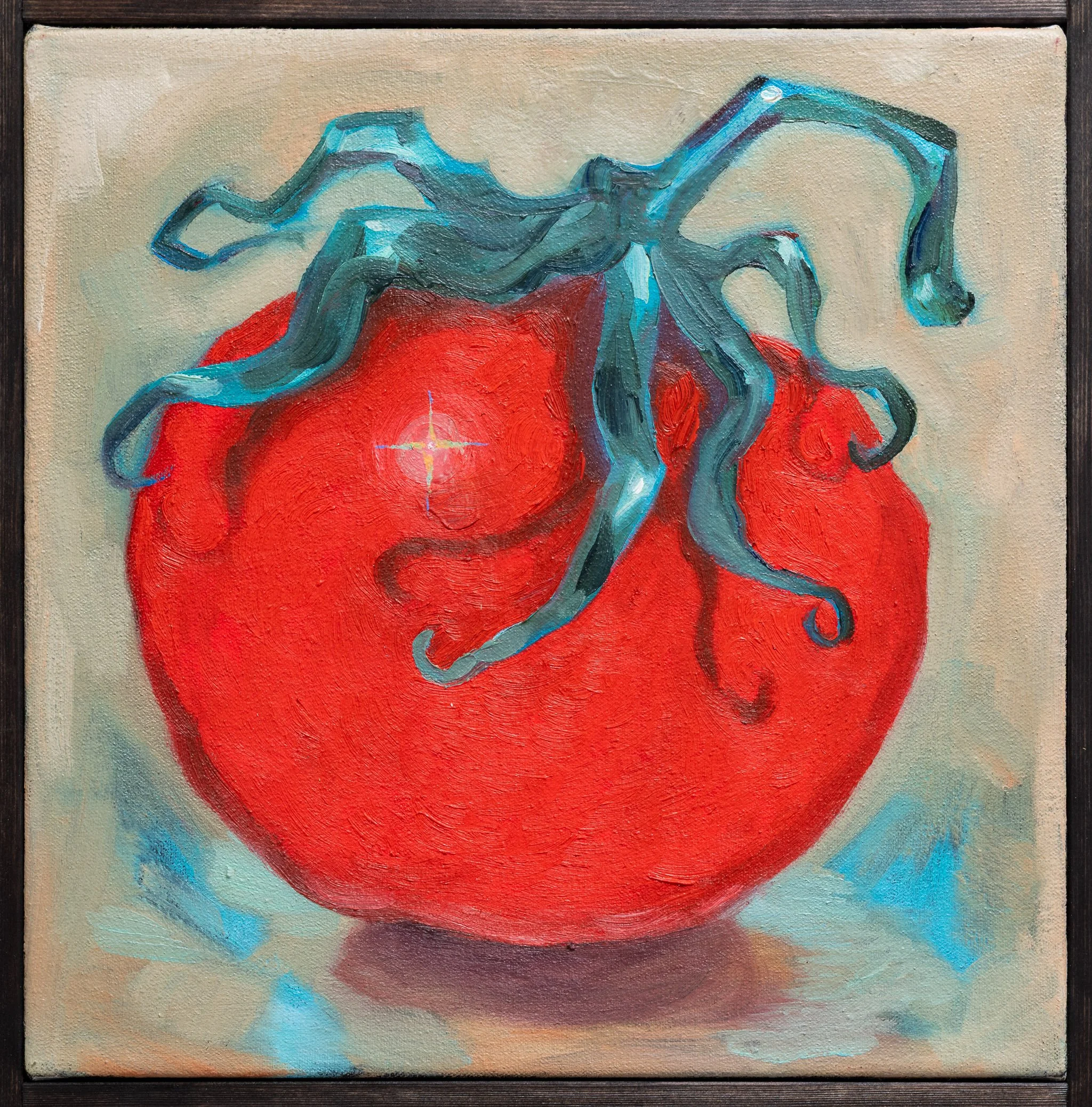 The Forbidden Bisexual Fruit, 2025. Acrylic and oil on canvas - 33 x 33 x 2 cm