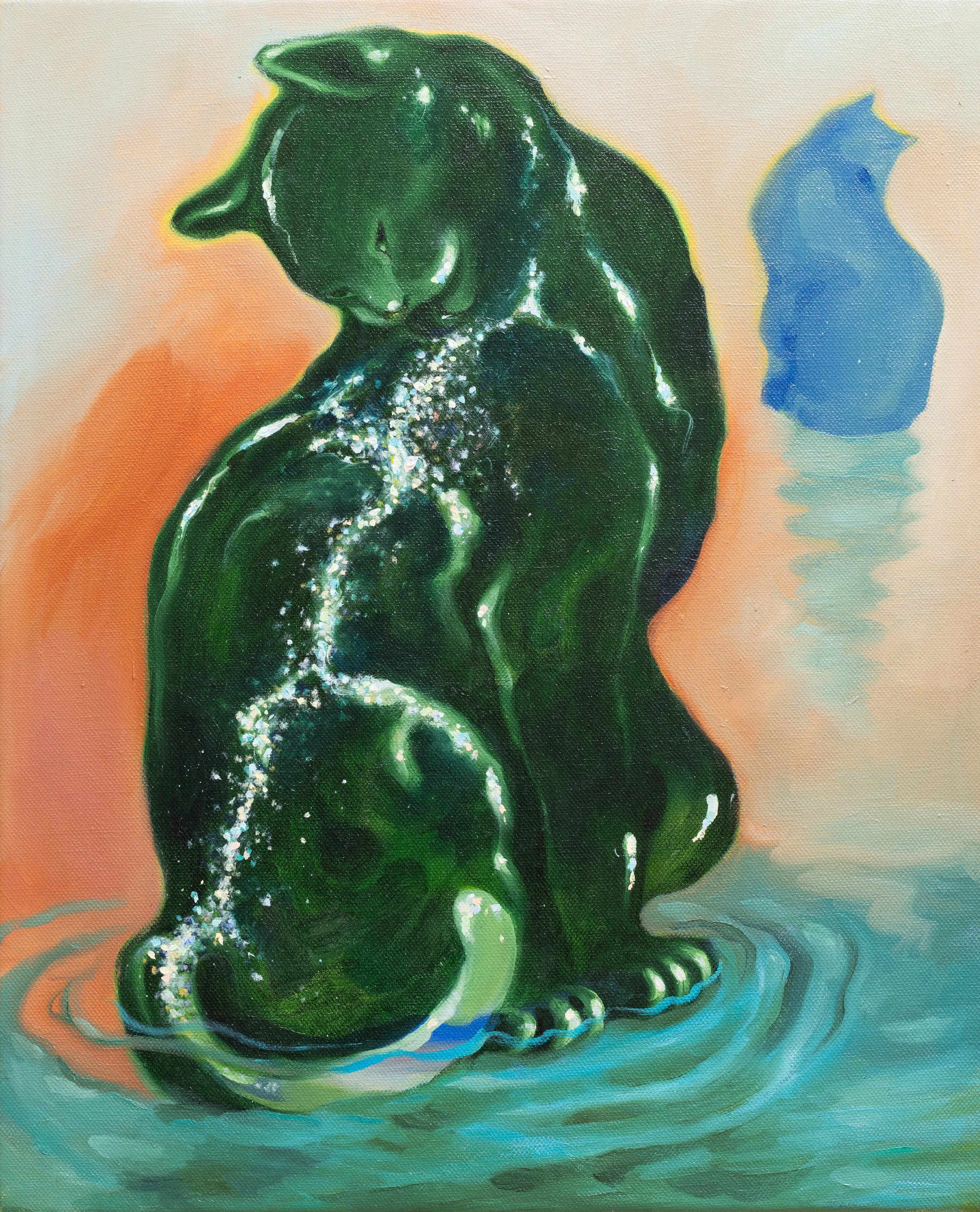  Glitter Camouflage, 2025.  Oil on canvas - 46 x 38 cm
