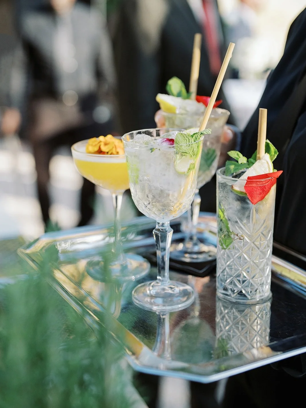 Nothing better than a silver plate full of cocktails after the ceremony 🥂 

Venue @domainedecanaille 
Carter @poteletchabot 
Stationery @promessegraphique 
Flowers @as_luxury_paris 

#wedding #southoffrancewedding #bespokewedding #destinationwedding